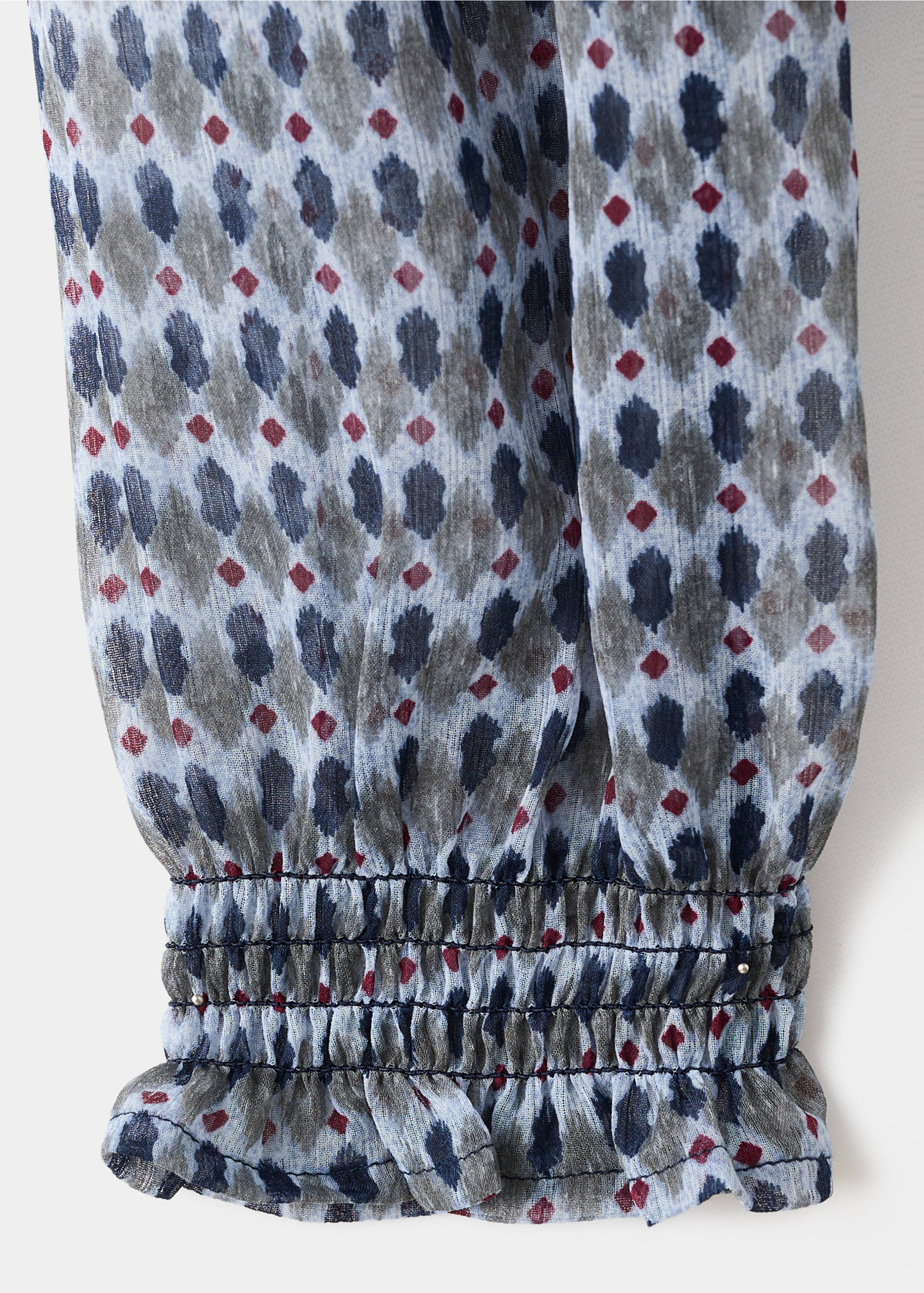 Ethnic-print blouse - Details of the article 0, Charcoal. Ref: 17035794-00.