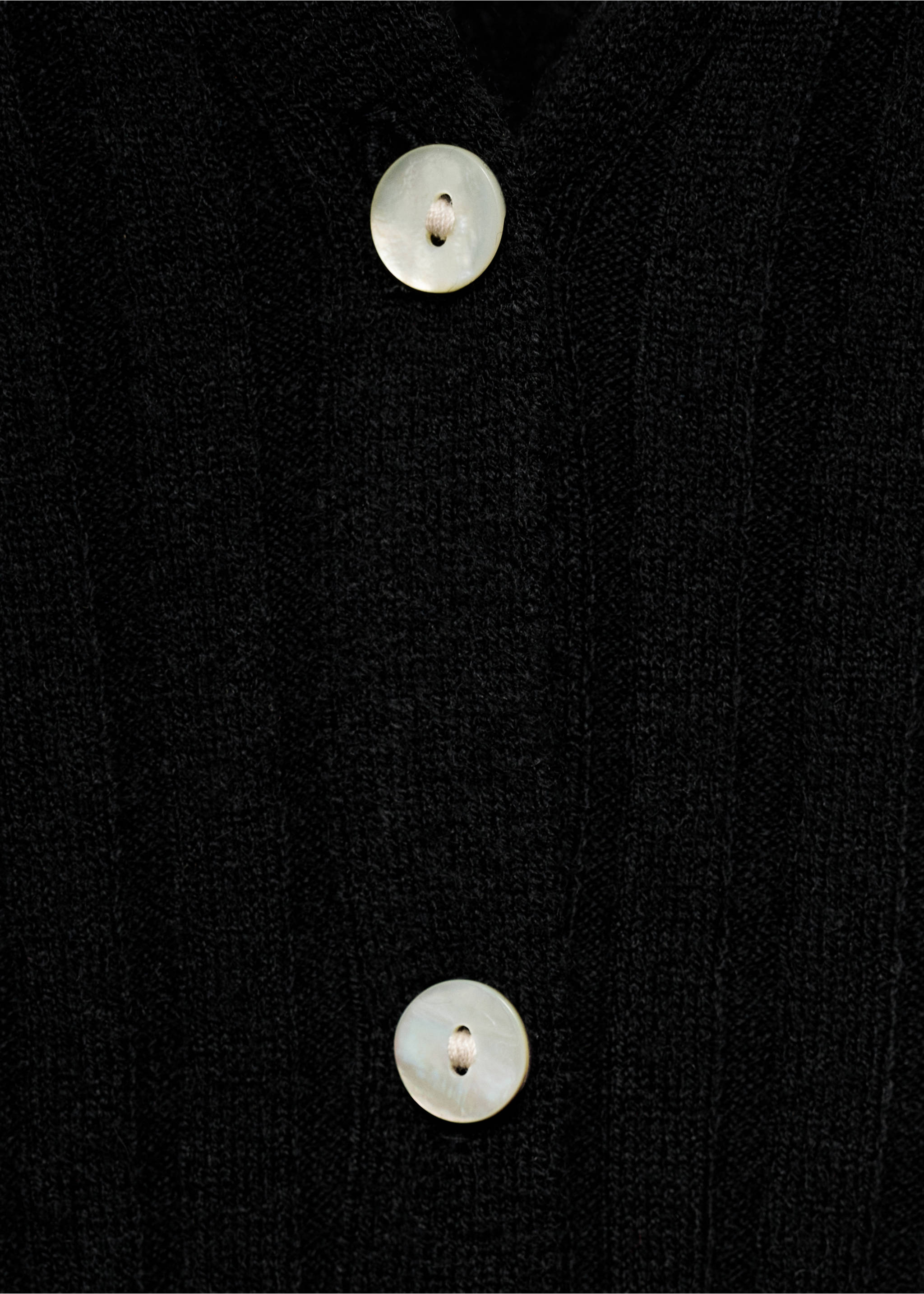 Fine rib knit cardigan - Details of the article 0, Black. Ref: 17035800-00.