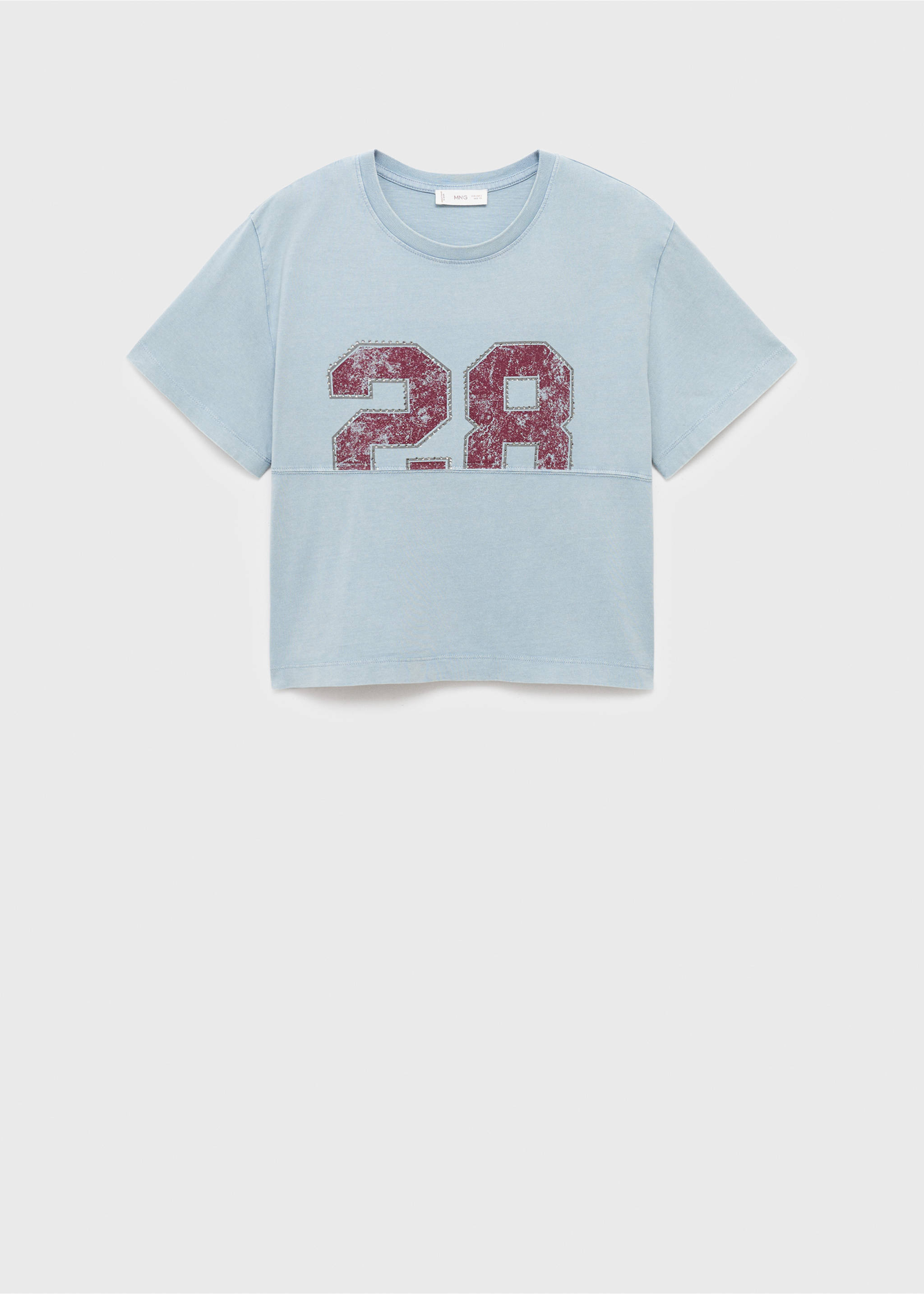 Printed cotton-blend t-shirt - Article without model, Sky Blue. Ref: 17035801-00.