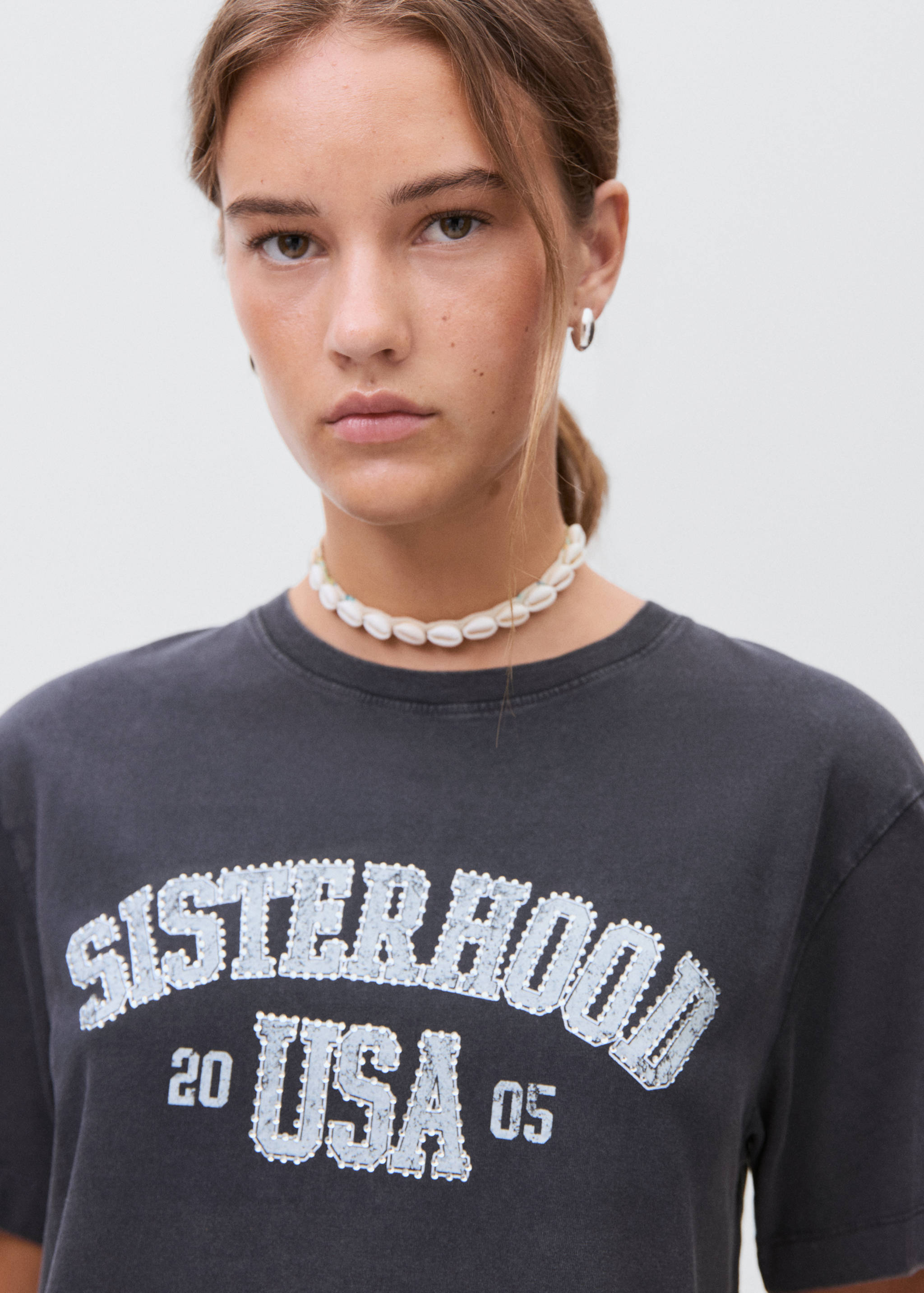 Printed cotton-blend t-shirt - Details of the article 1