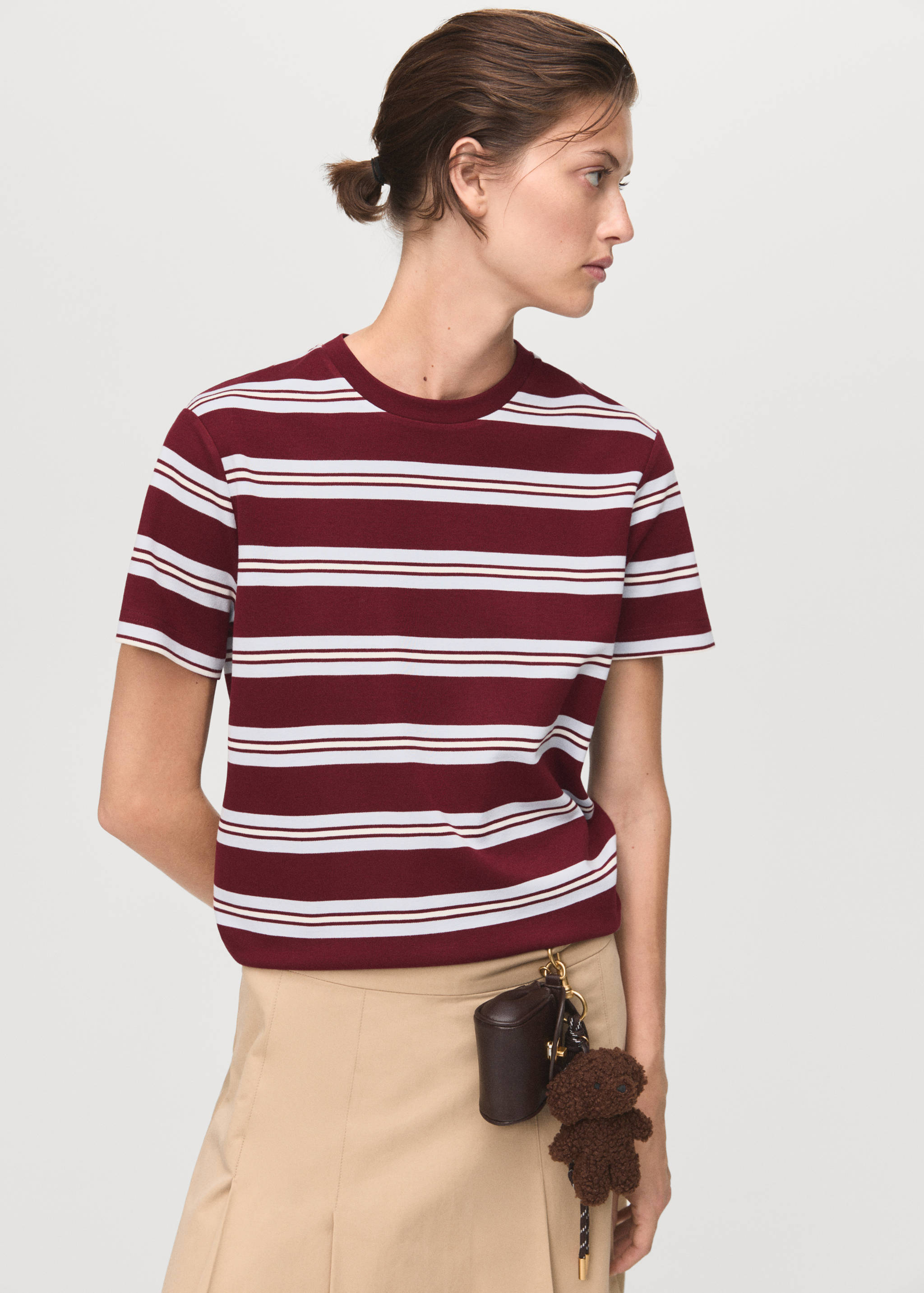T-shirt manches courtes rayures - Plan moyen