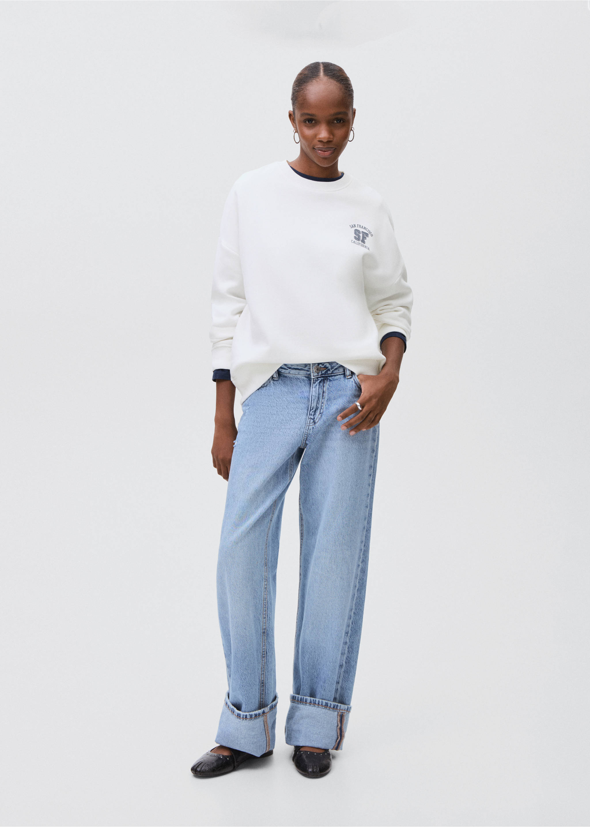 Printed cotton sweatshirt - General plane, Off White. Ref: 17035804-00.