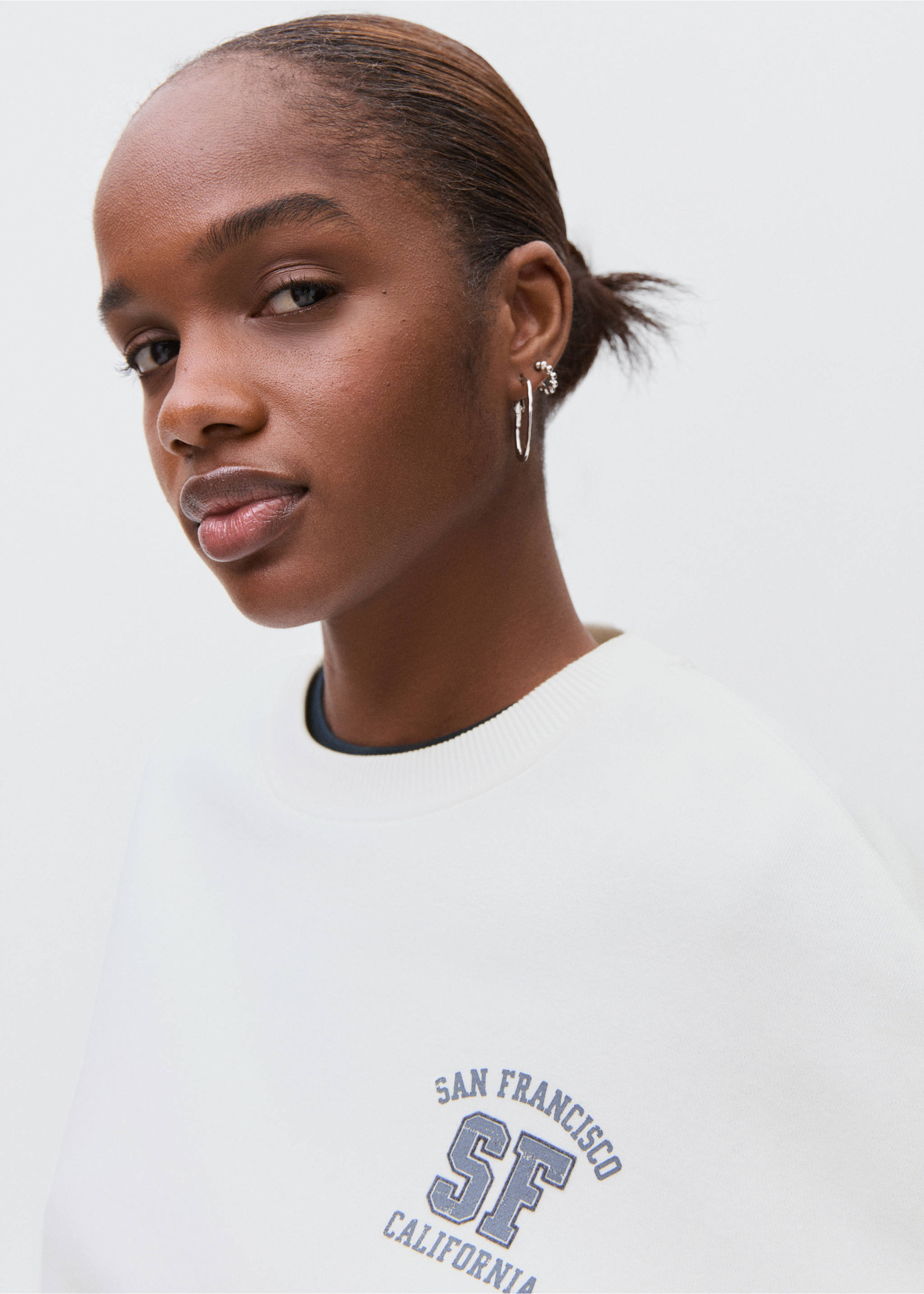 Printed cotton sweatshirt - Details of the article 1, Off White. Ref: 17035804-00.