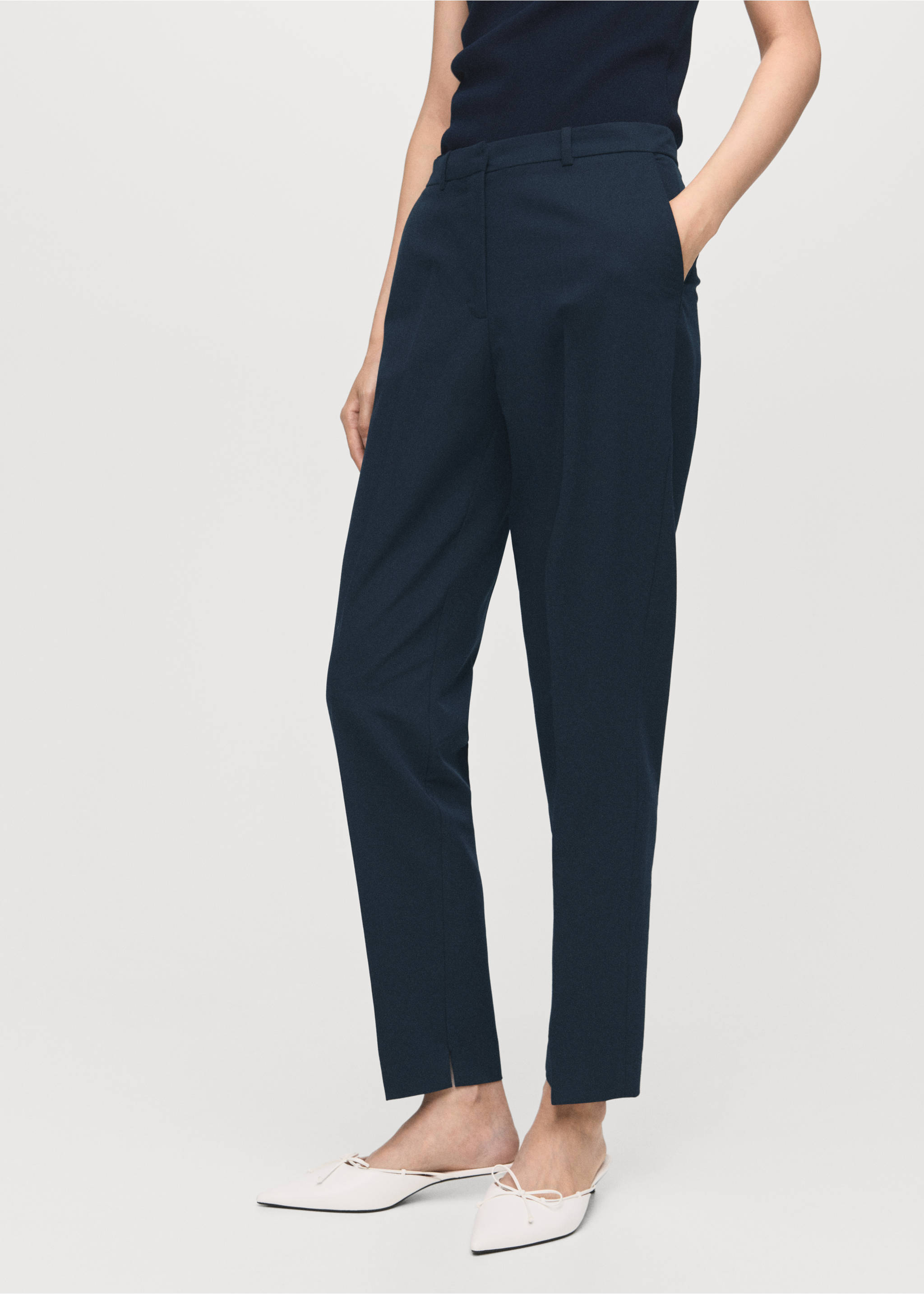 Straight suit trousers - Medium plane, Navy. Ref: 17035806-00.