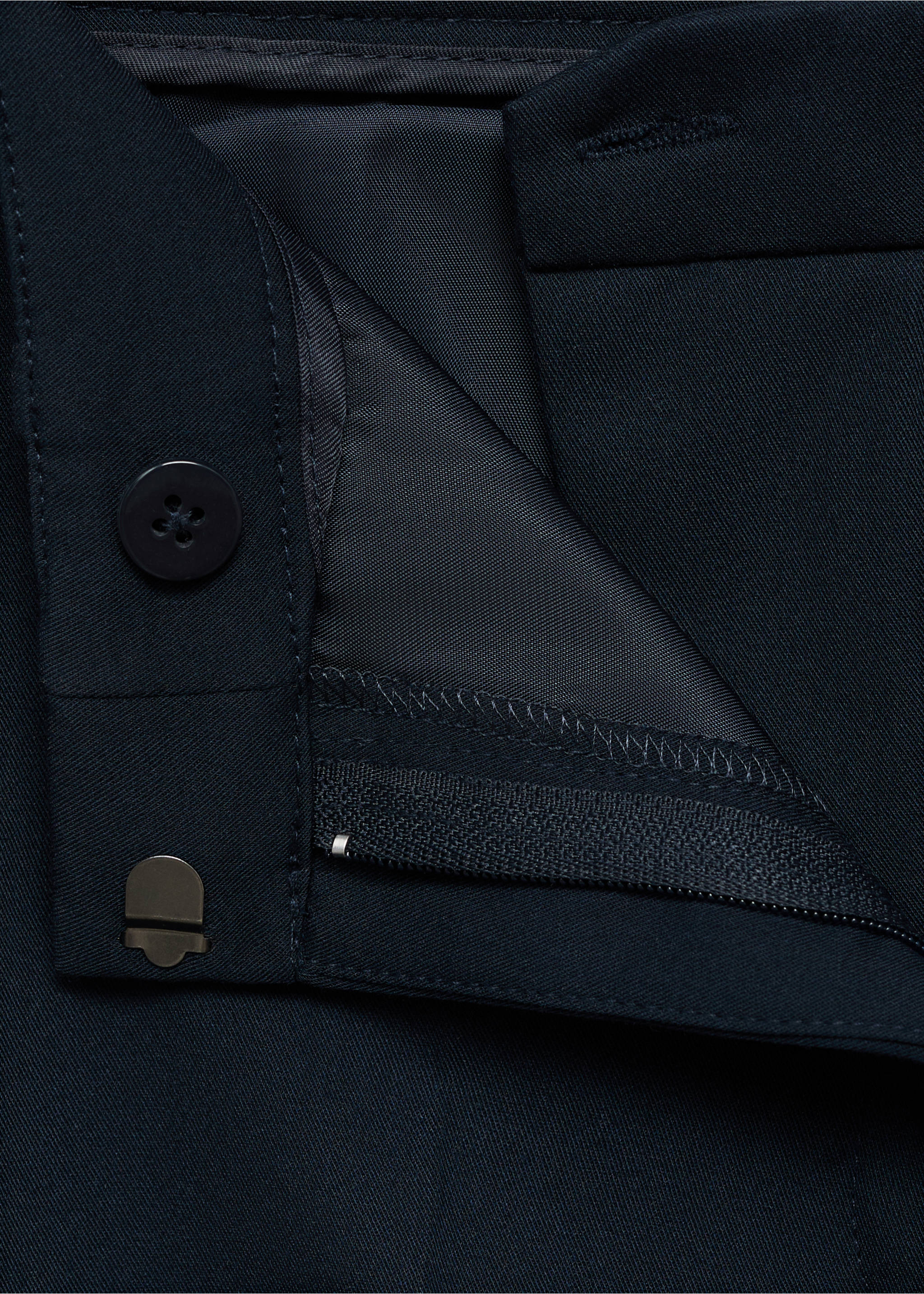 Straight suit trousers - Details of the article 8, Navy. Ref: 17035806-00.
