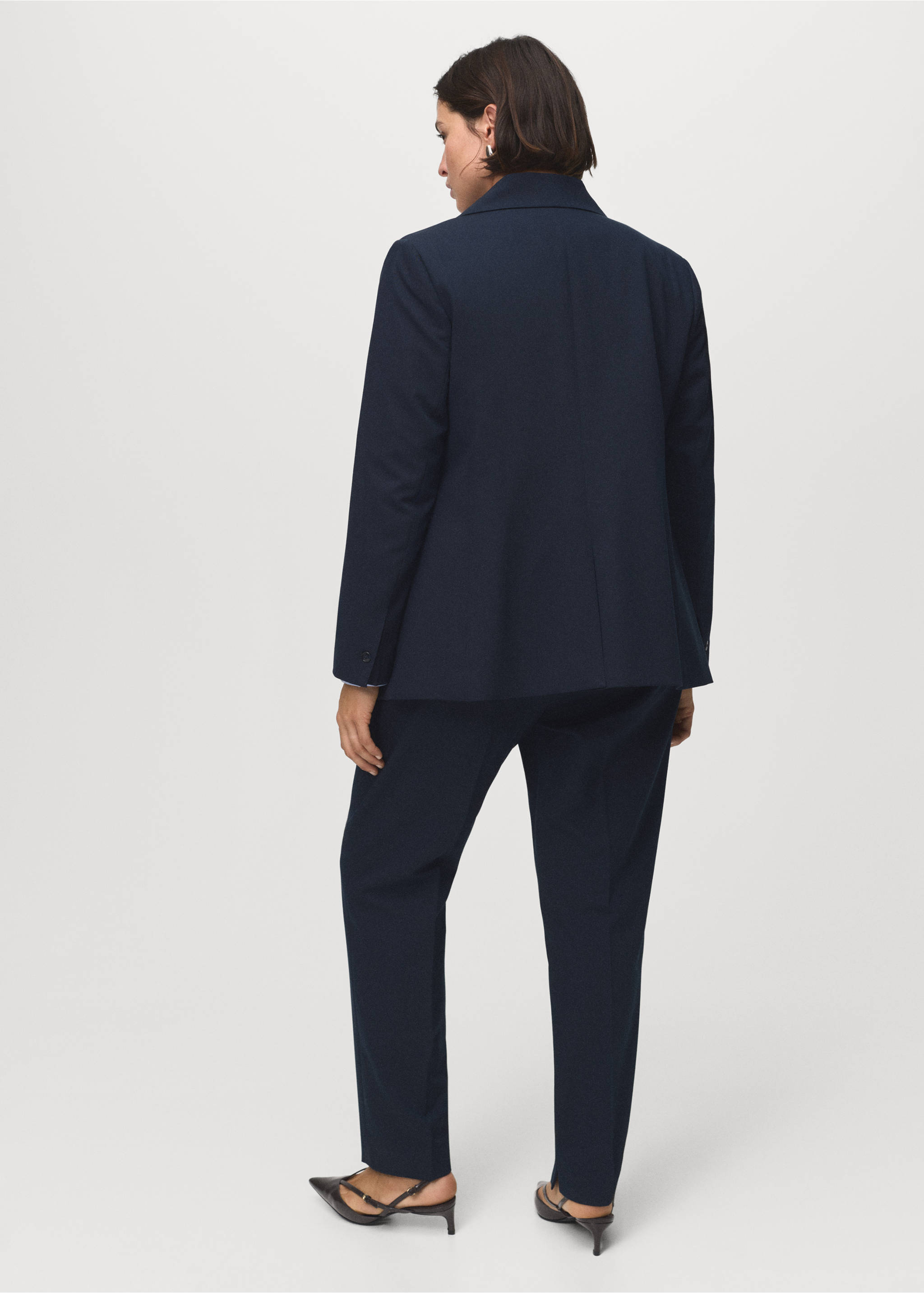 Straight suit trousers - Details of the article 4, Navy. Ref: 17035806-00.
