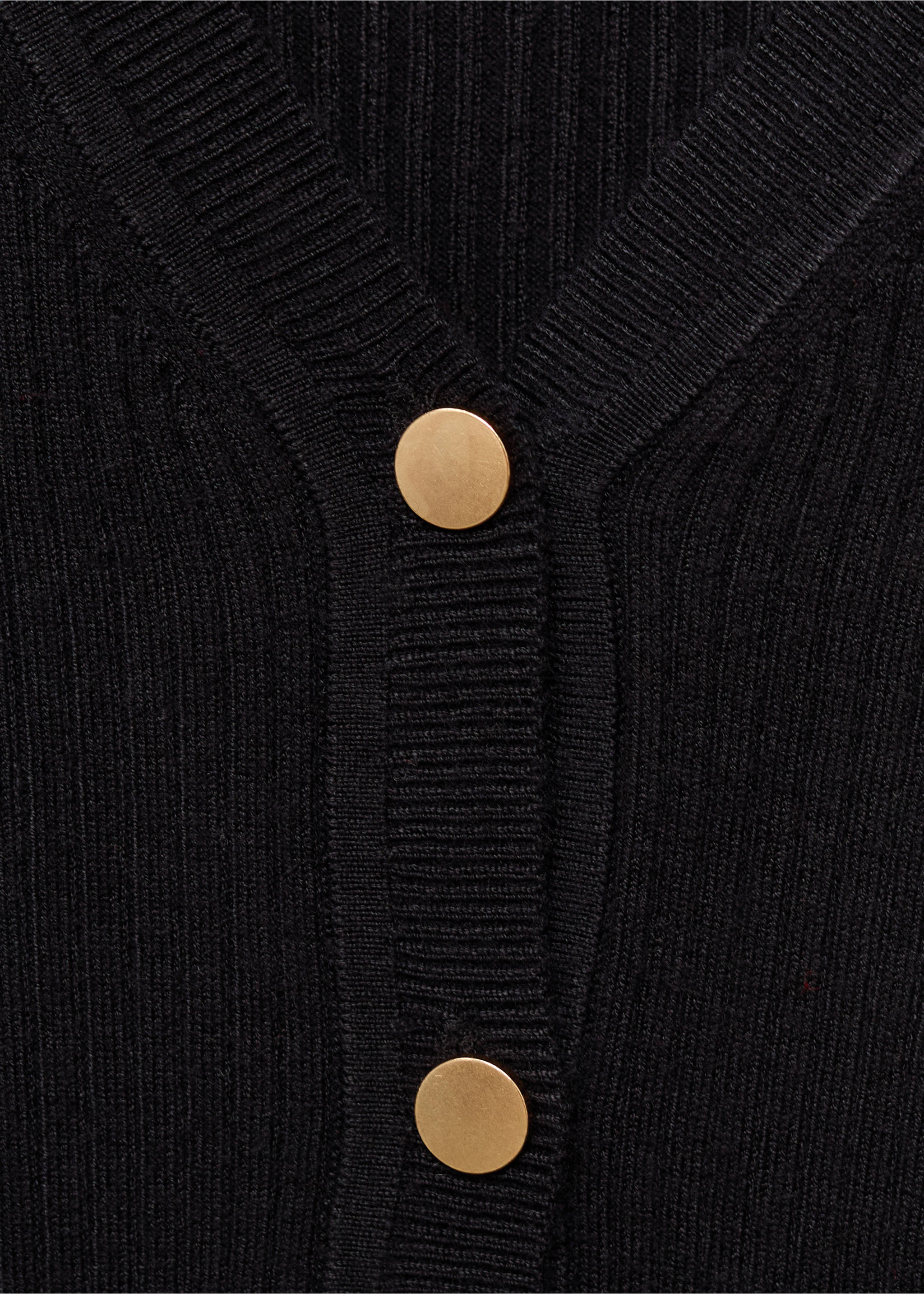 Ribbed buttoned cardigan - Details of the article 8, Black. Ref: 17035810-00.