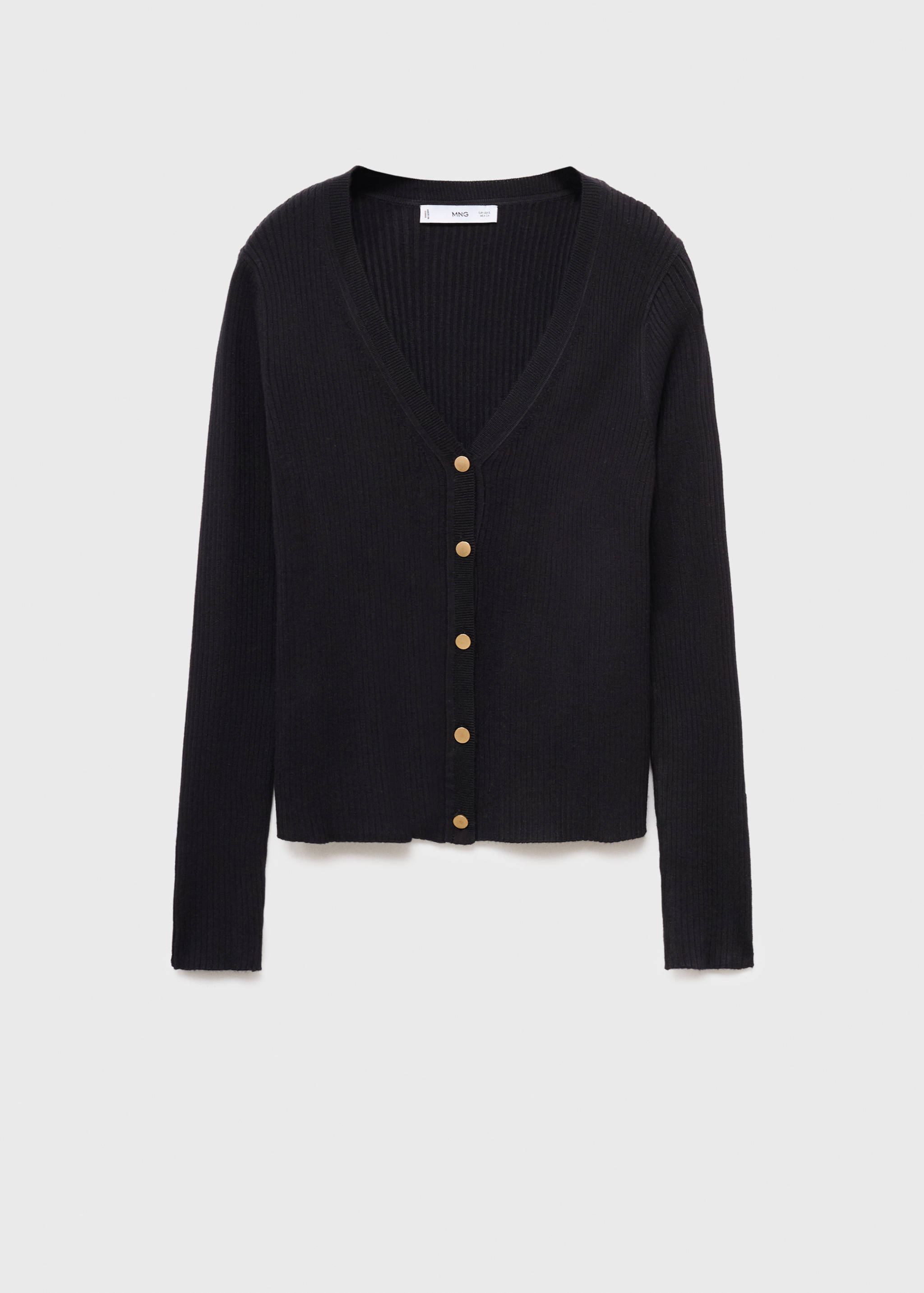 Ribbed buttoned cardigan - Article without model