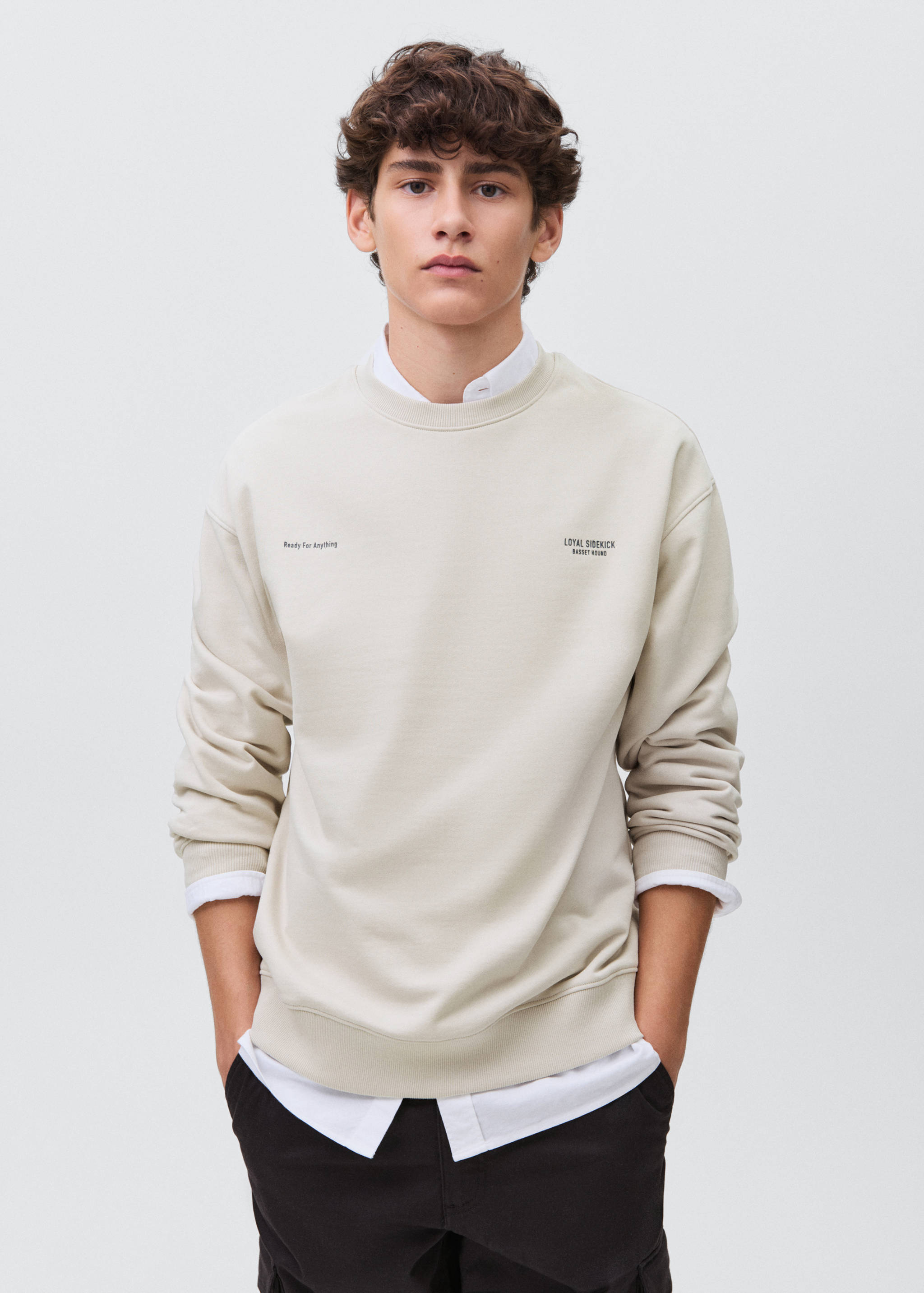 Gemustertes Baumwoll-Sweatshirt - Mittlere Ansicht