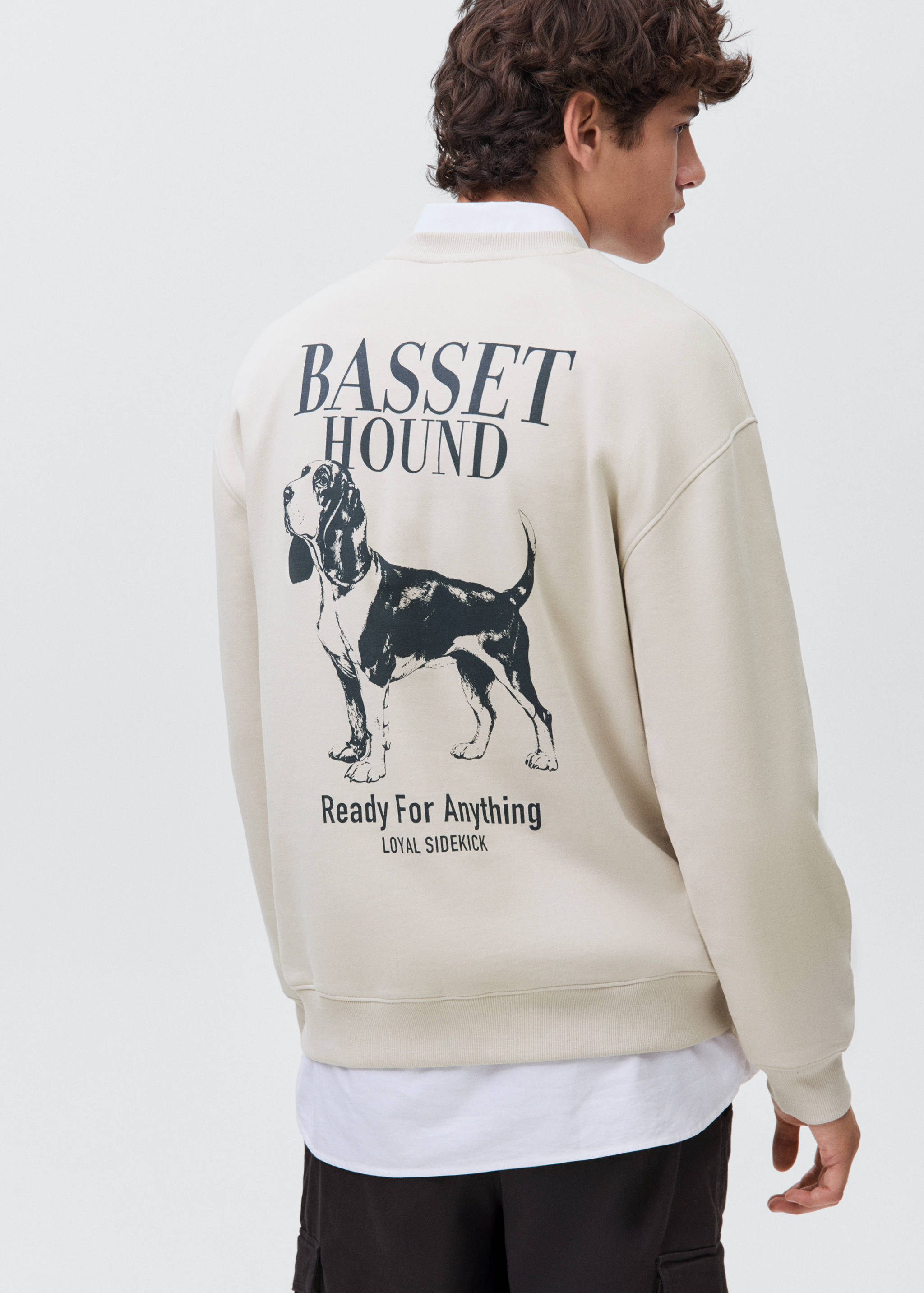 Gemustertes Baumwoll-Sweatshirt - Rückseite des Artikels