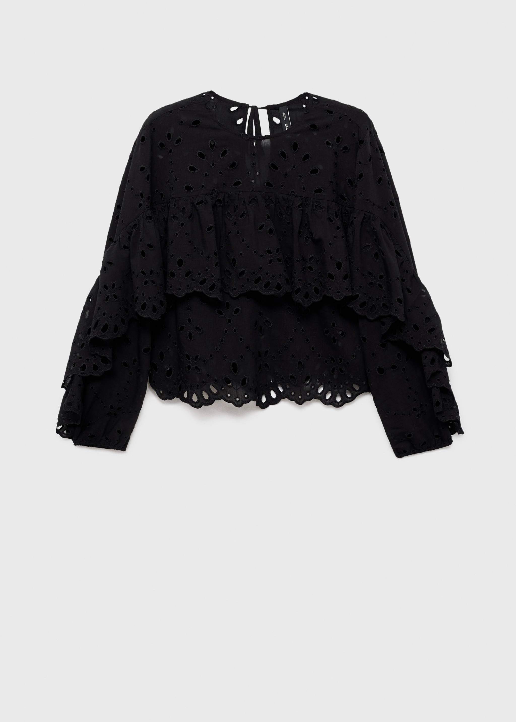 Bluse mit Lochstickerei und Volants - Artikel ohne Model