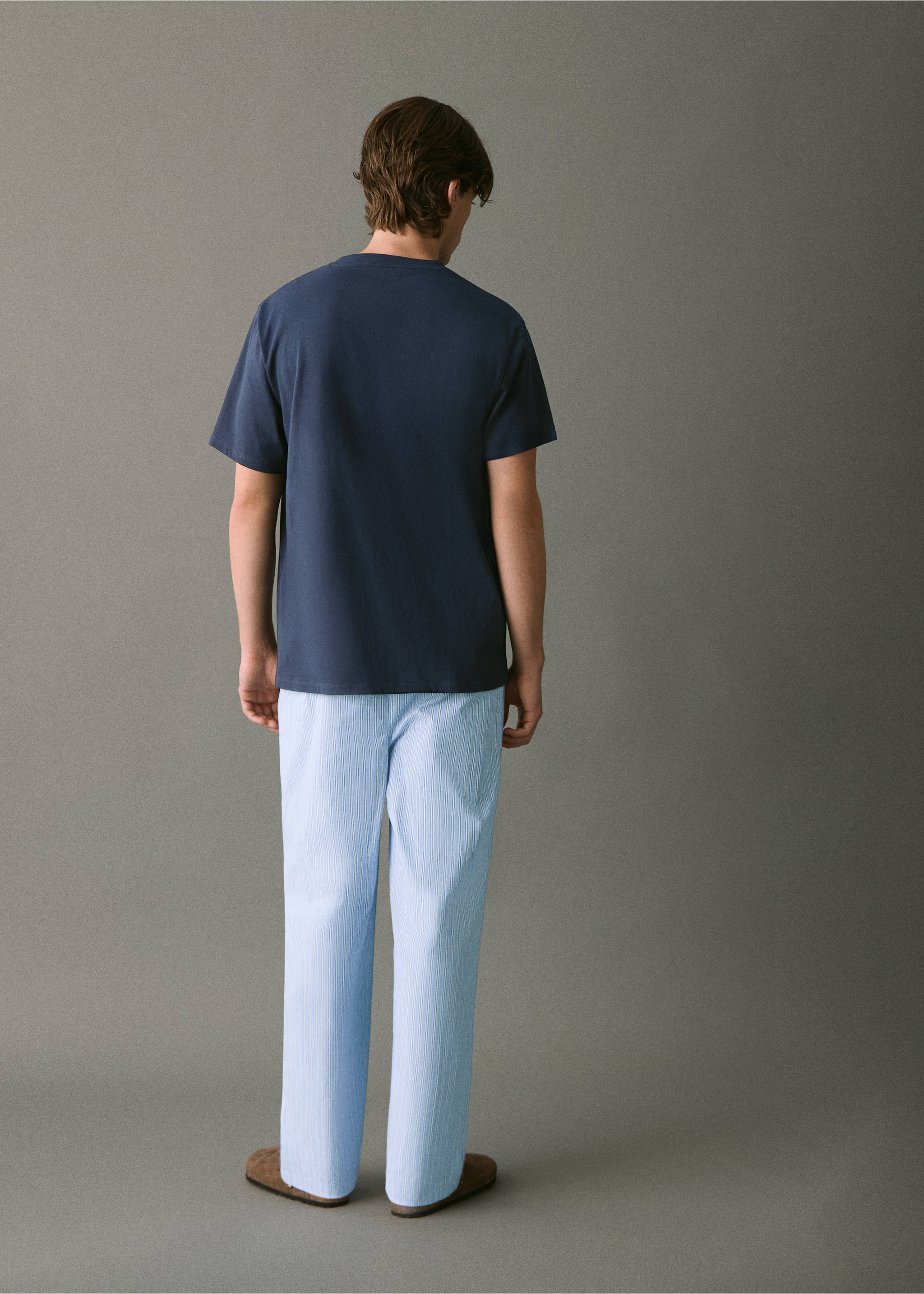 Cotton pyjama pack - Reverse of the article, Navy. Ref: 17035823-00.