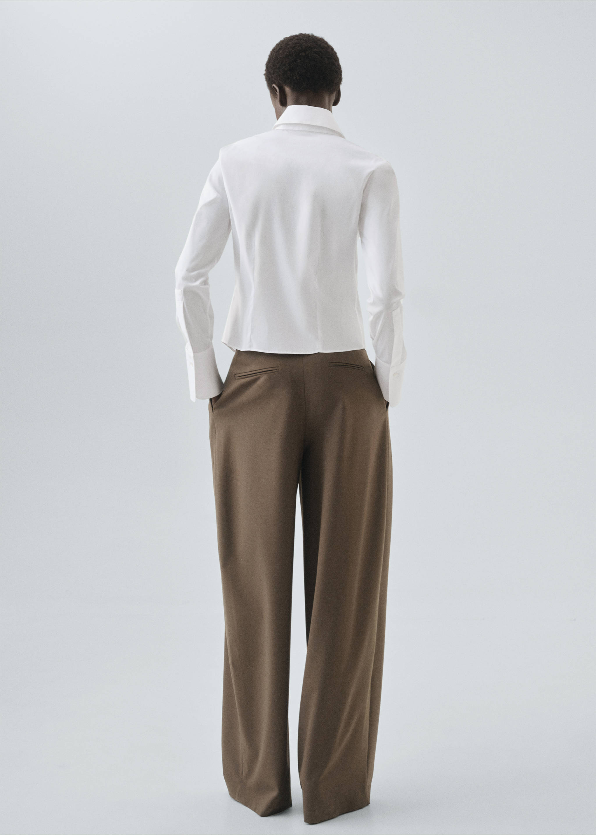 Slim-fit poplin shirt - Reverse of the article, White. Ref: 17035827-00.