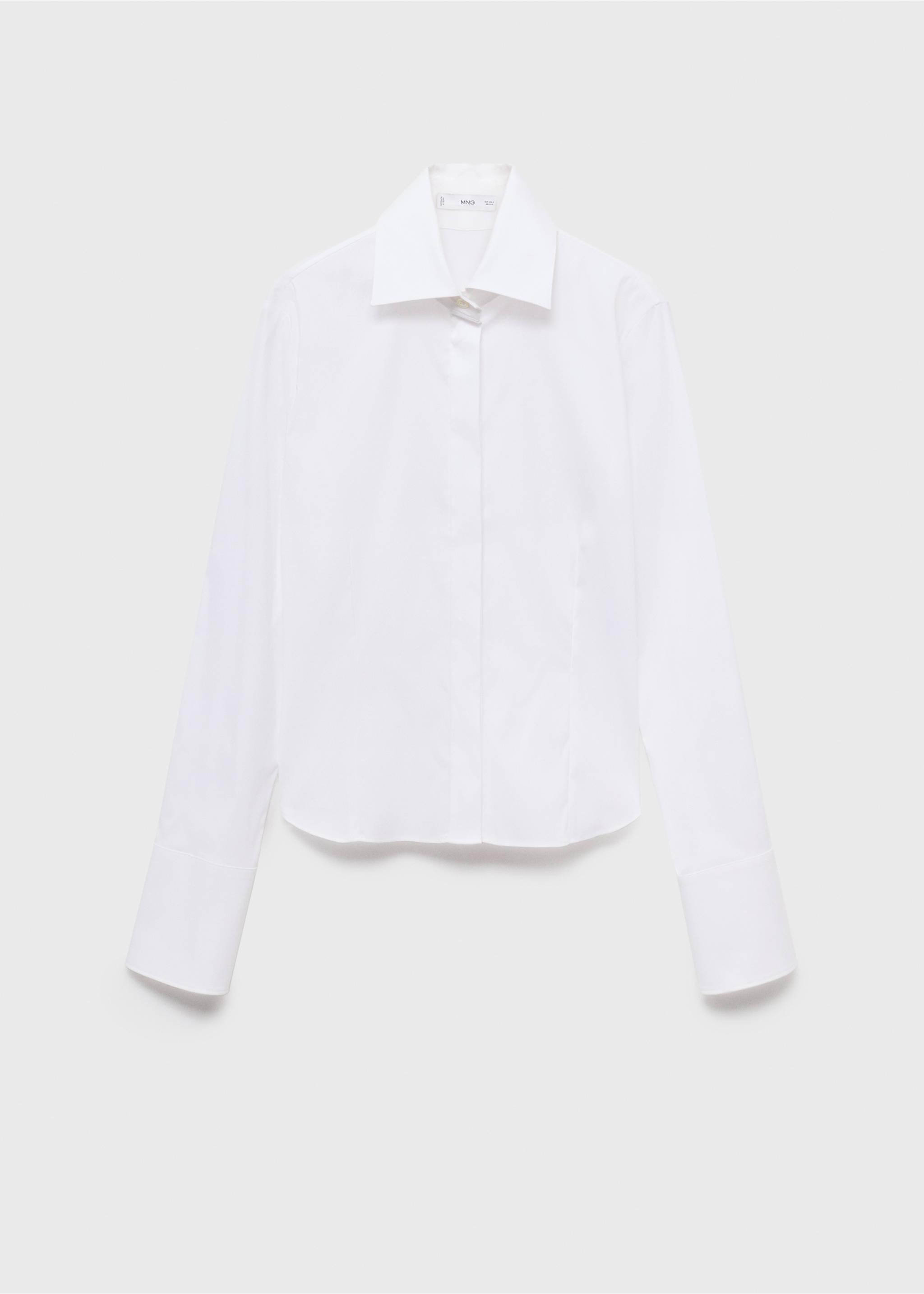Slim-fit poplin shirt - Article without model, White. Ref: 17035827-00.