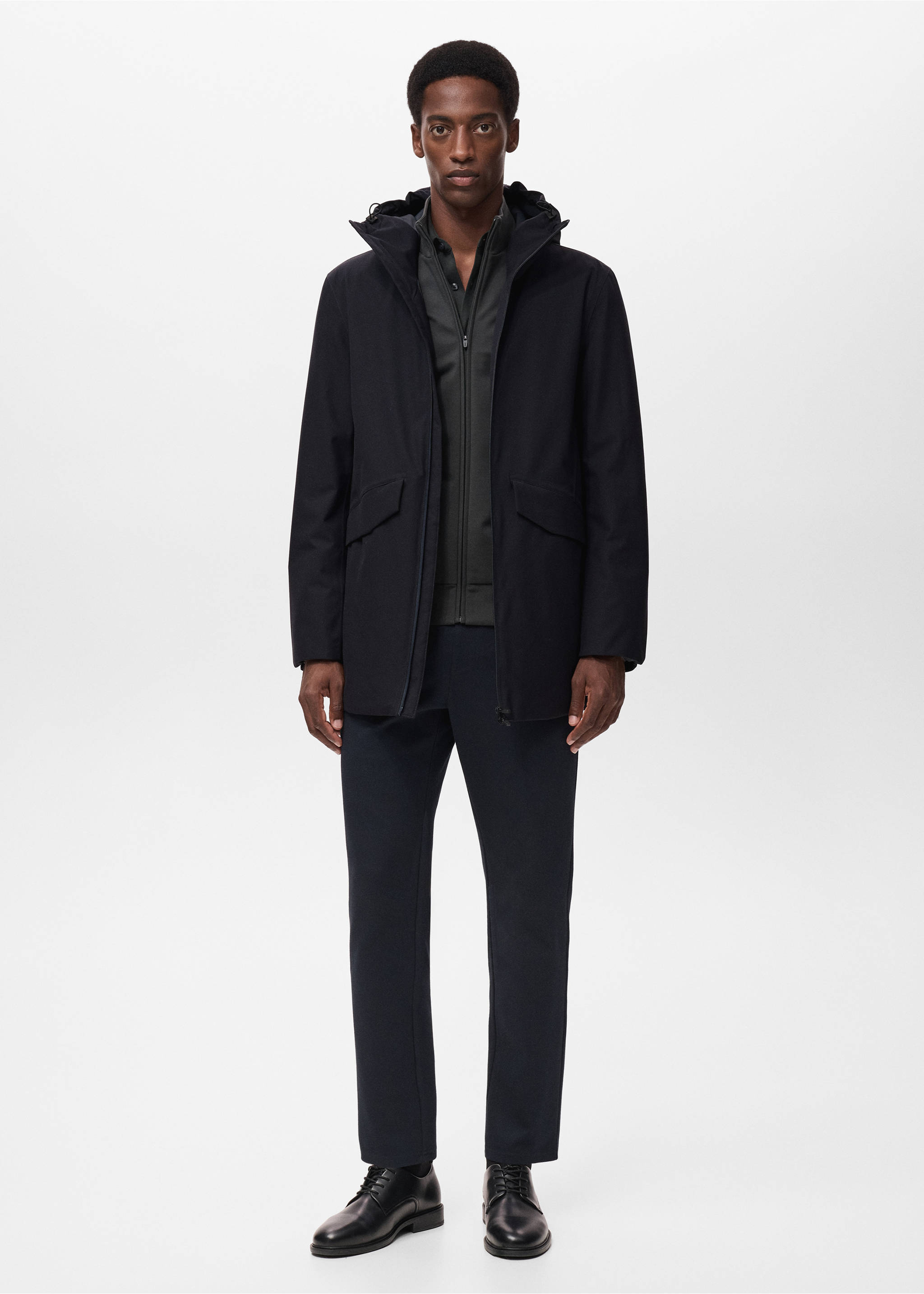 Packable water-repellent padded Thermolite® parka - General plane, Navy. Ref: 17035968-00.