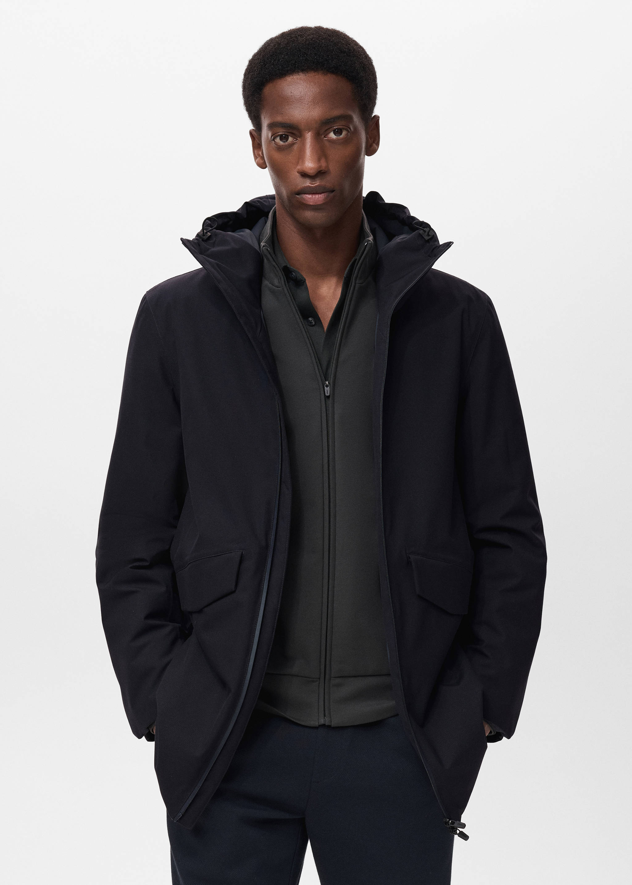 Packable water-repellent padded Thermolite® parka - Medium plane