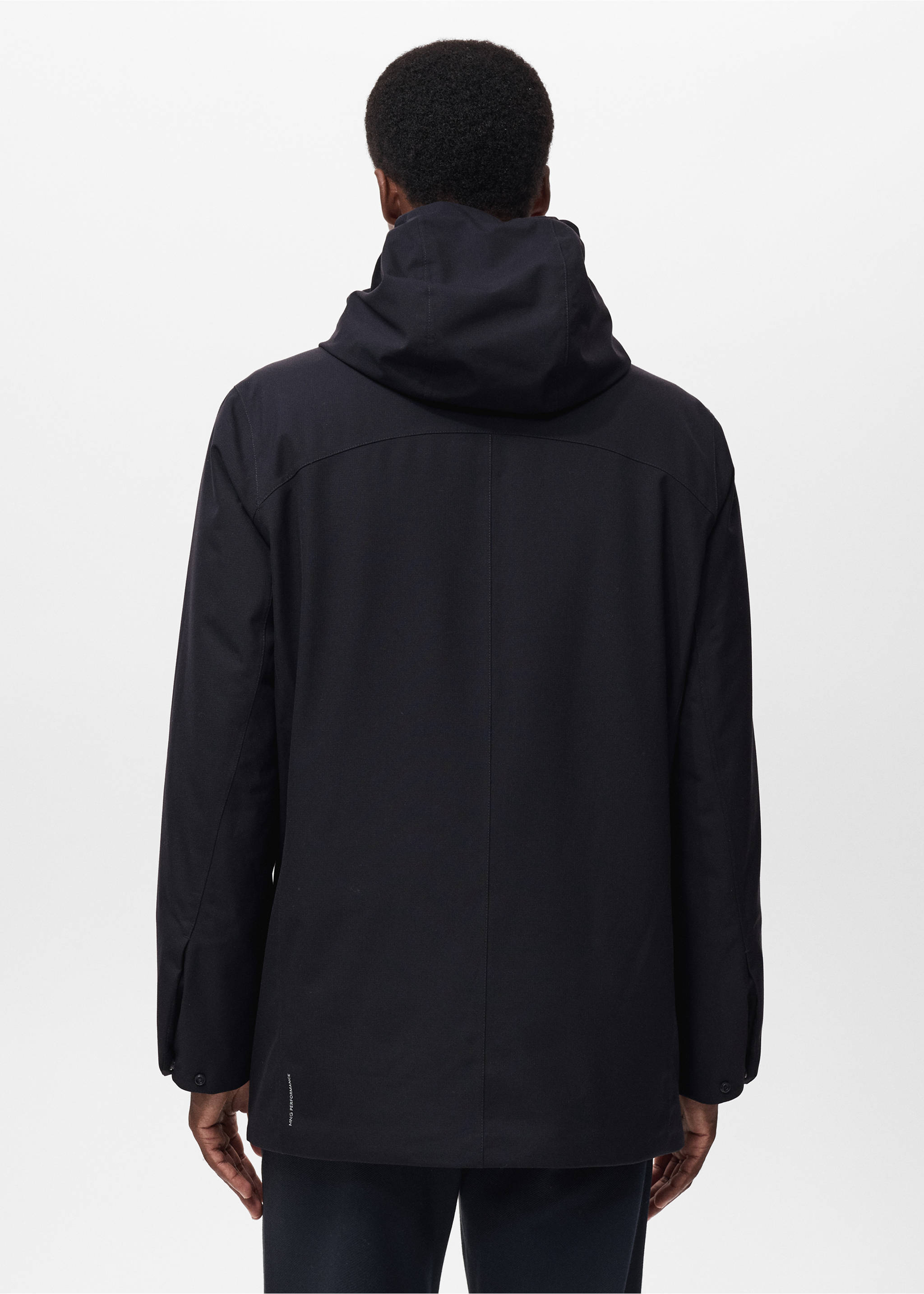 Packable water-repellent padded Thermolite® parka - Reverse of the article, Navy. Ref: 17035968-00.