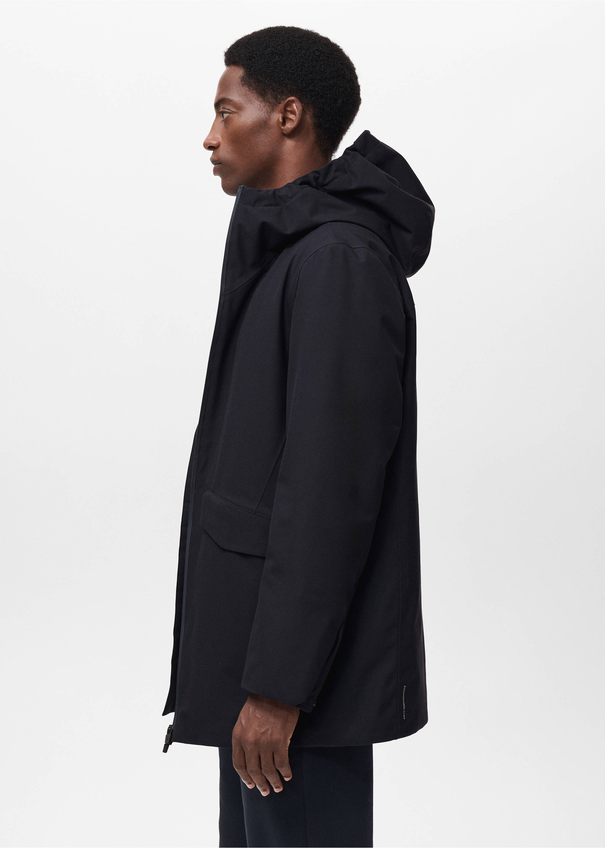 Packable water-repellent padded Thermolite® parka - Details of the article 2, Navy. Ref: 17035968-00.