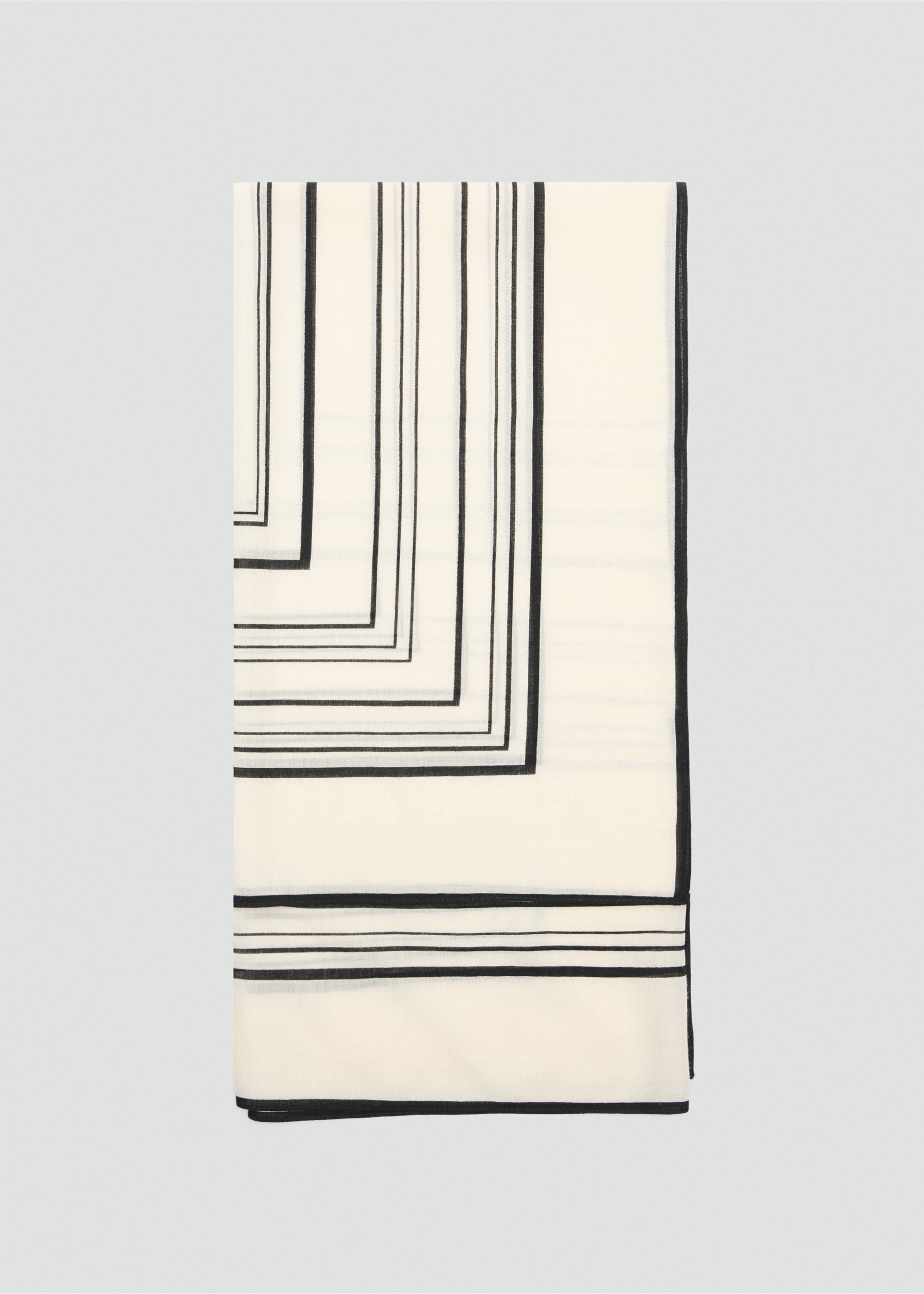 100% wool geometric-print foulard - Article without model, Ecru. Ref: 17035972-00.