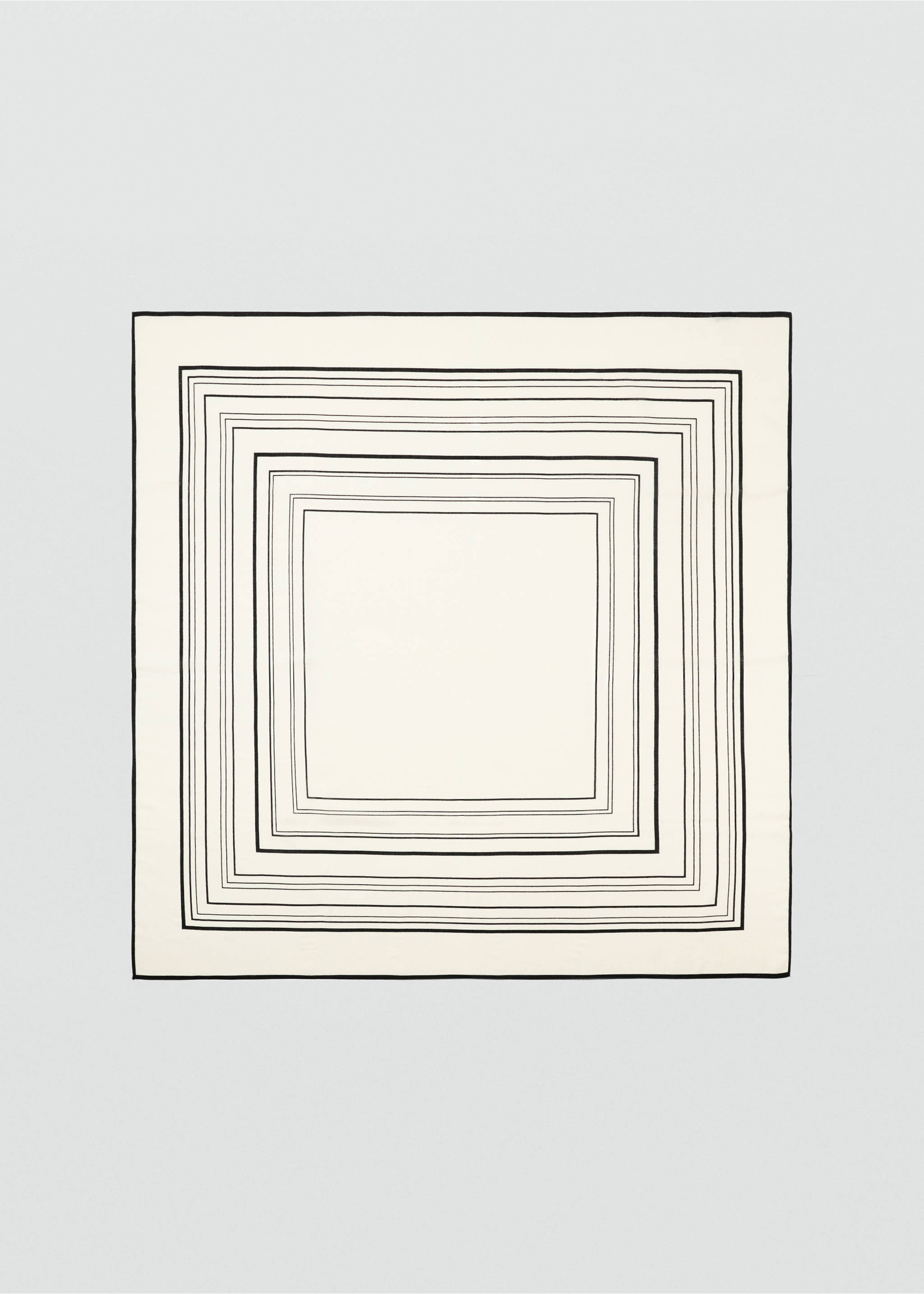 100% wool geometric-print foulard - Details of the article 1, Ecru. Ref: 17035972-00.