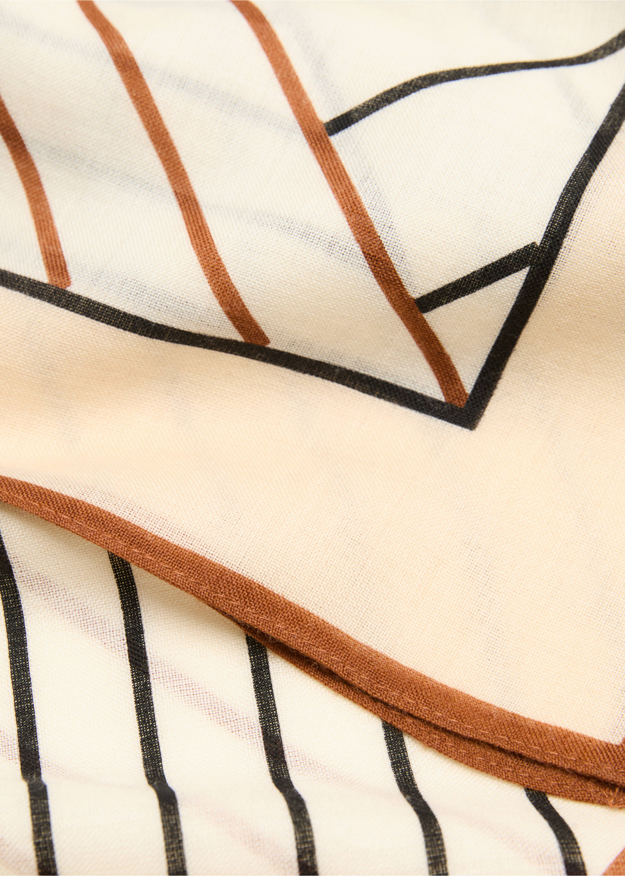 100% wool geometric-print foulard - Medium plane, Brown. Ref: 17035972-00.