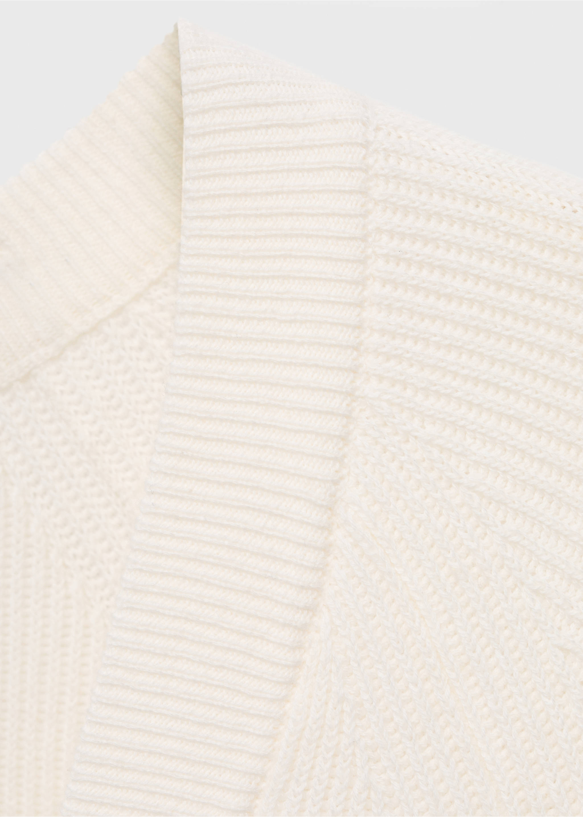 Ribbed knitted cardigan with buttons - Details of the article 8, Off White. Ref: 17035974-00.