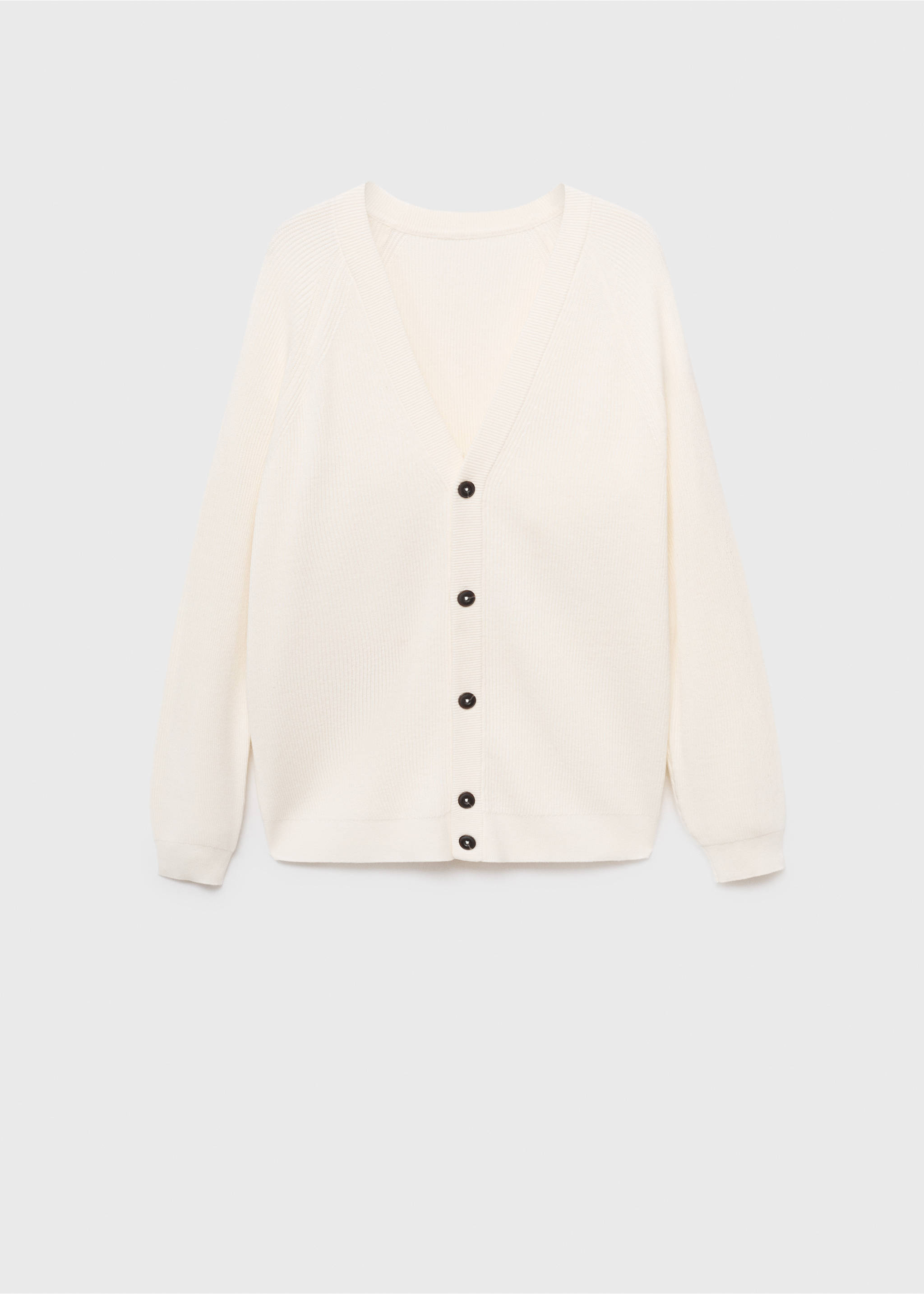 Ribbed knitted cardigan with buttons - Article without model, Off White. Ref: 17035974-00.