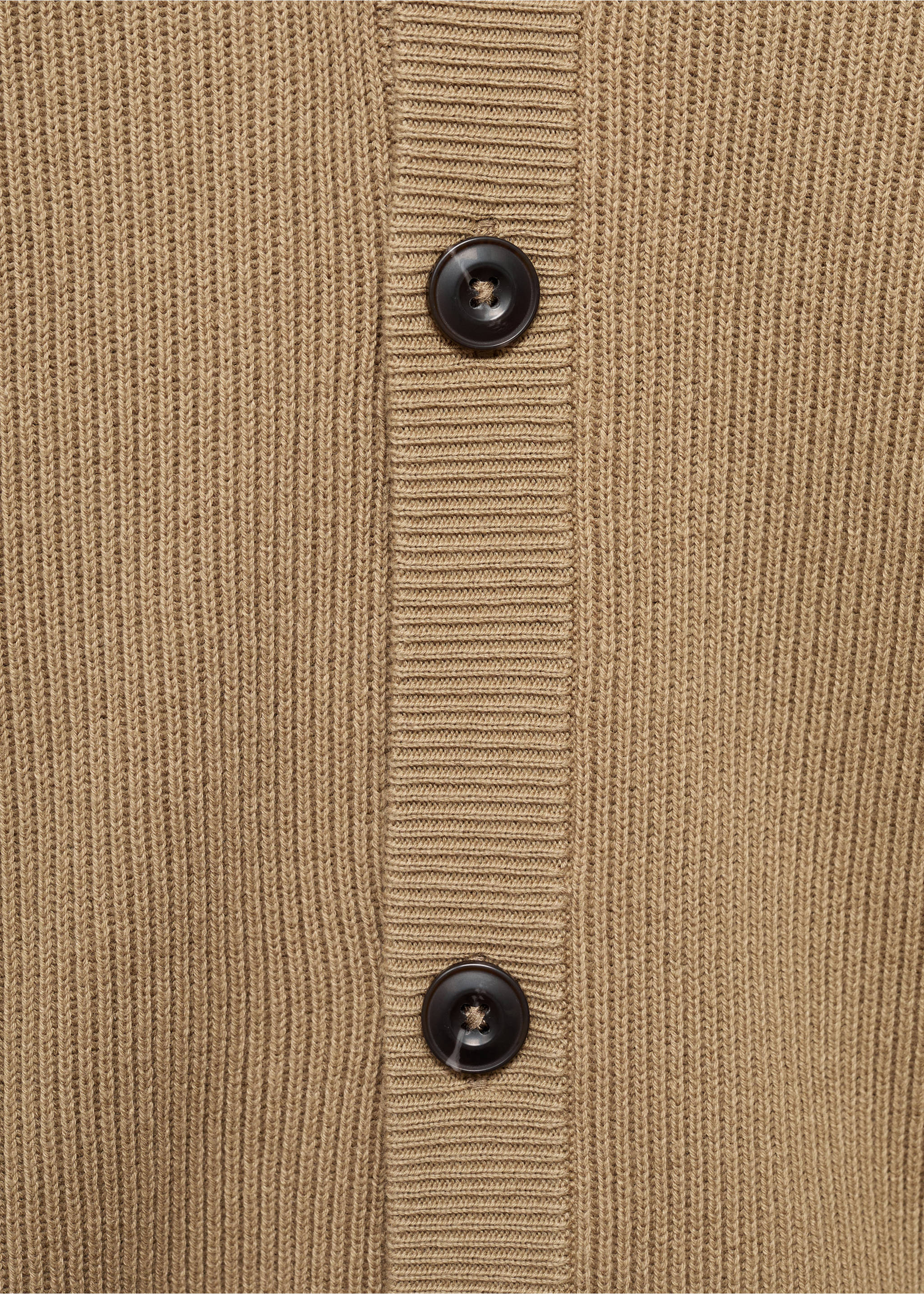Ribbed knitted cardigan with buttons - Details of the article 8, Beige. Ref: 17035974-00.
