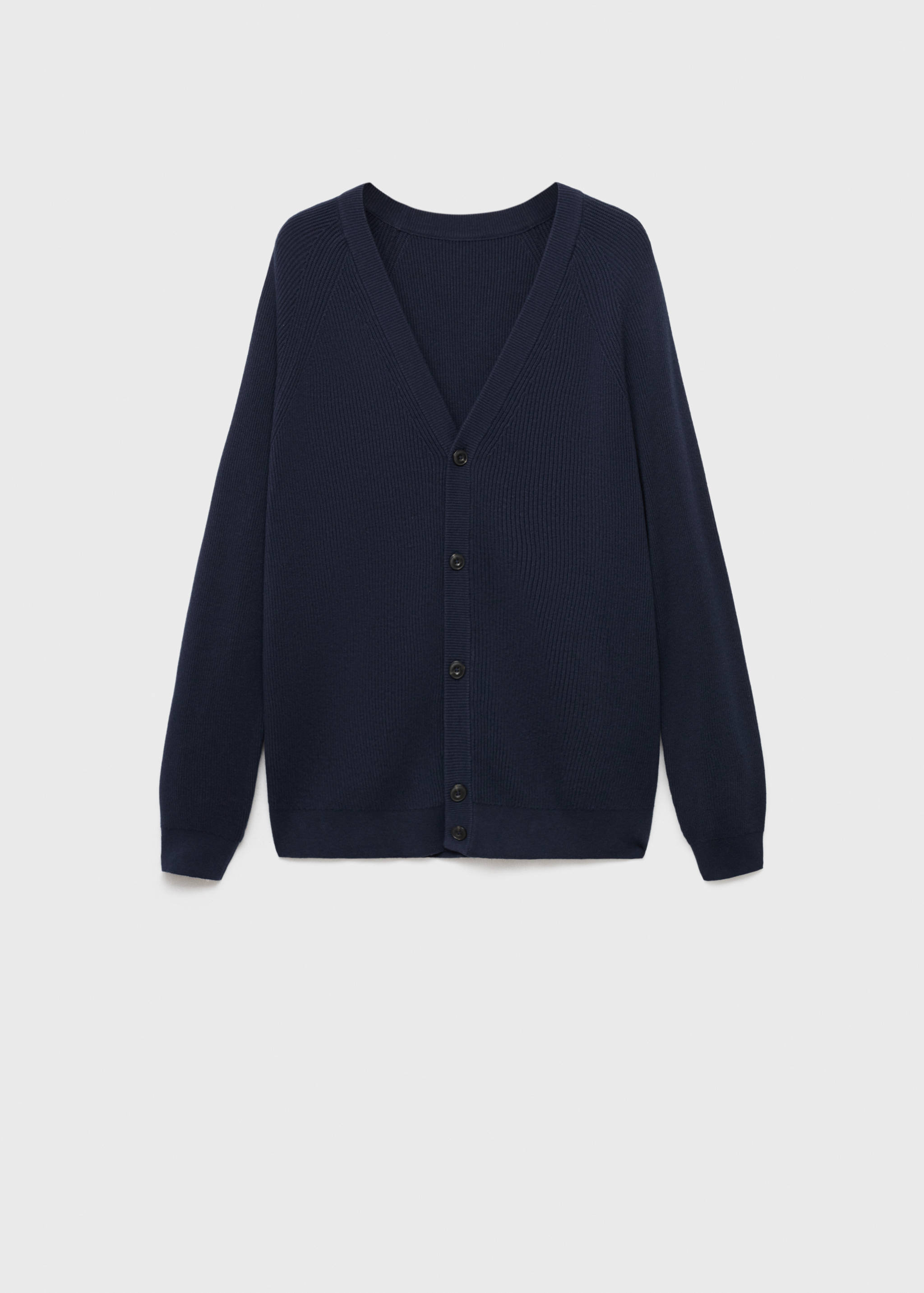 Ribbed knitted cardigan with buttons - Article without model