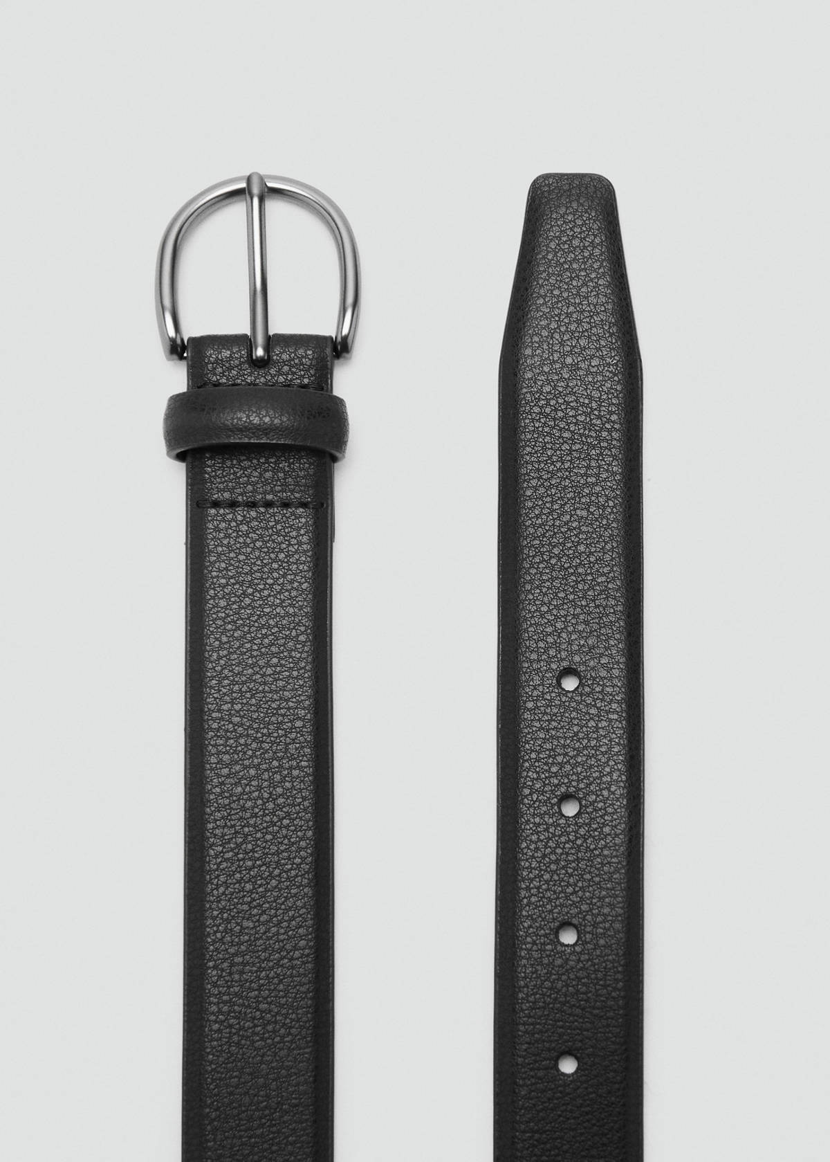 Pebbled leather belt