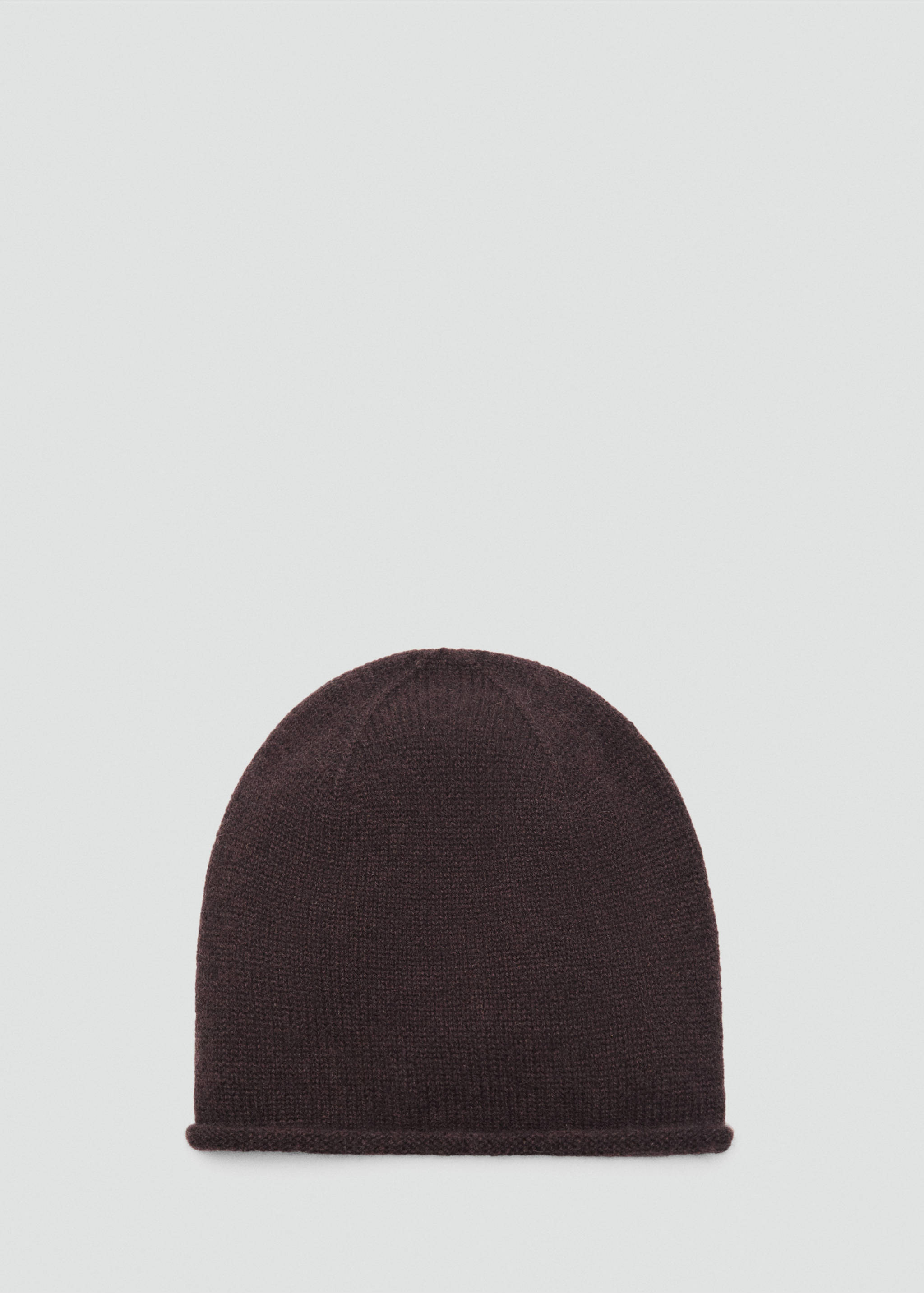 100% cashmere beanie - Article without model, Chocolate. Ref: 17035976-00.