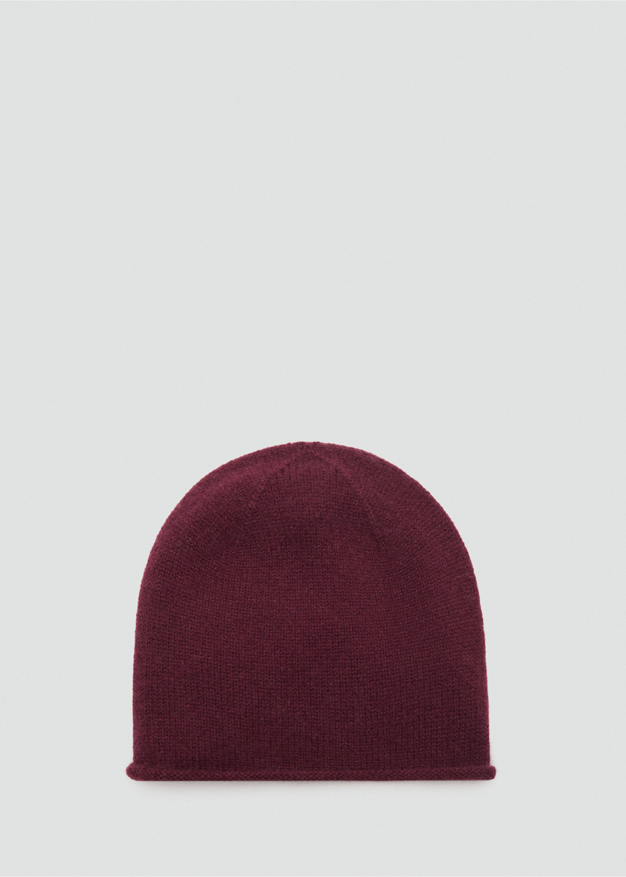 100% cashmere beanie - Article without model, Burgundy. Ref: 17035976-00.