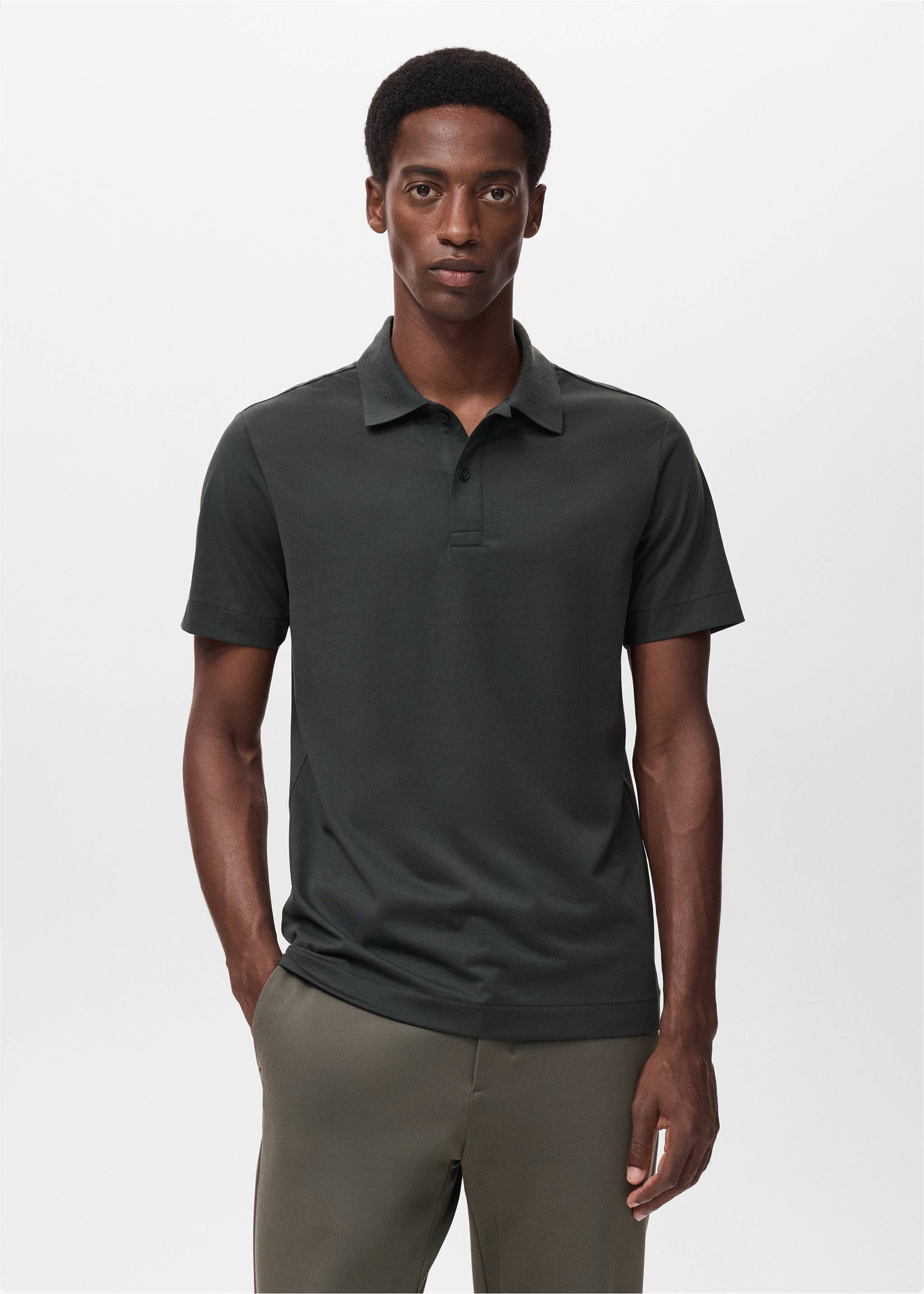 Slim-fit Thermolite® polo shirt - Medium plane, Dark Green. Ref: 17035977-00.