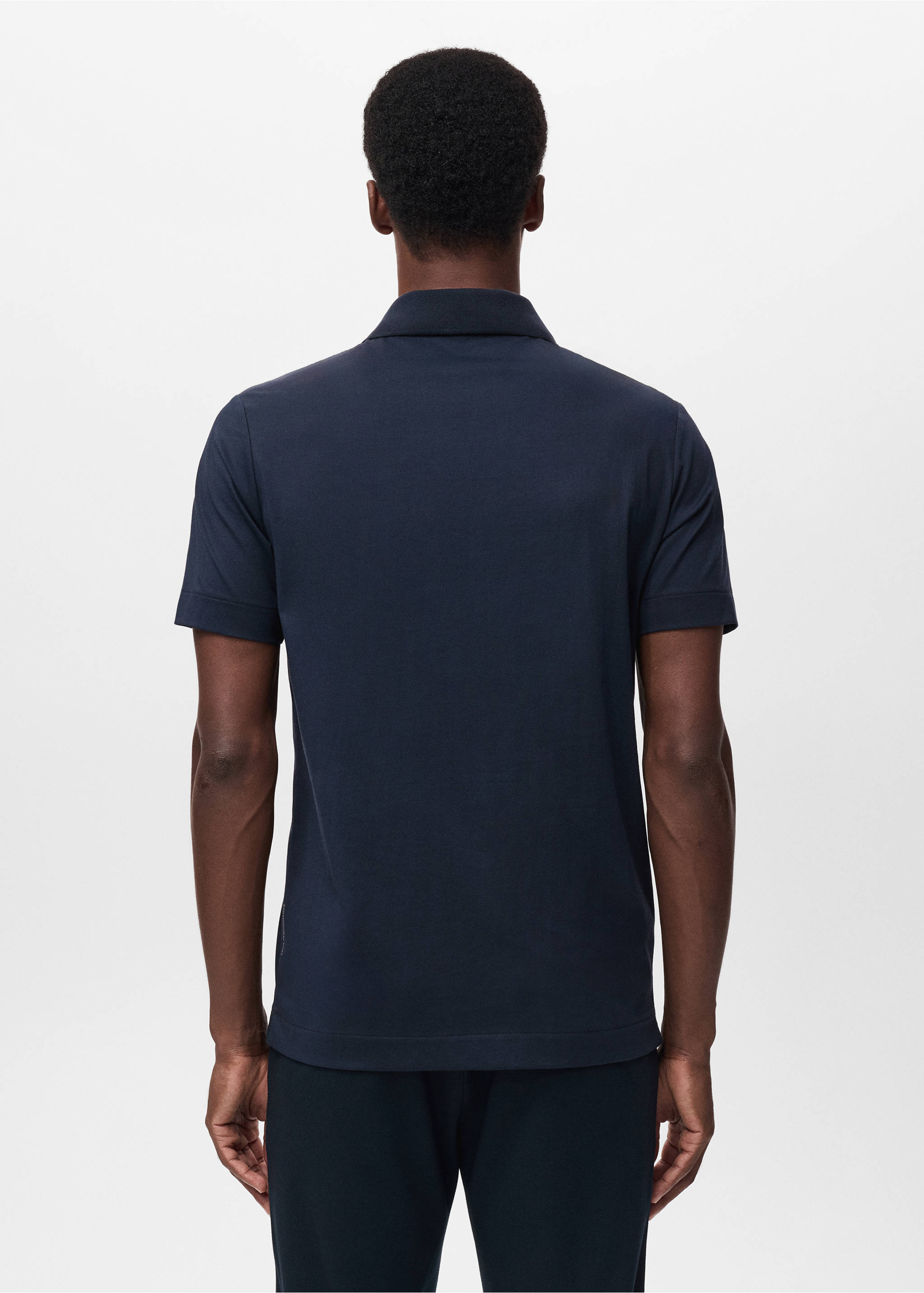Slim-fit Thermolite® polo shirt - Reverse of the article, Navy. Ref: 17035977-00.