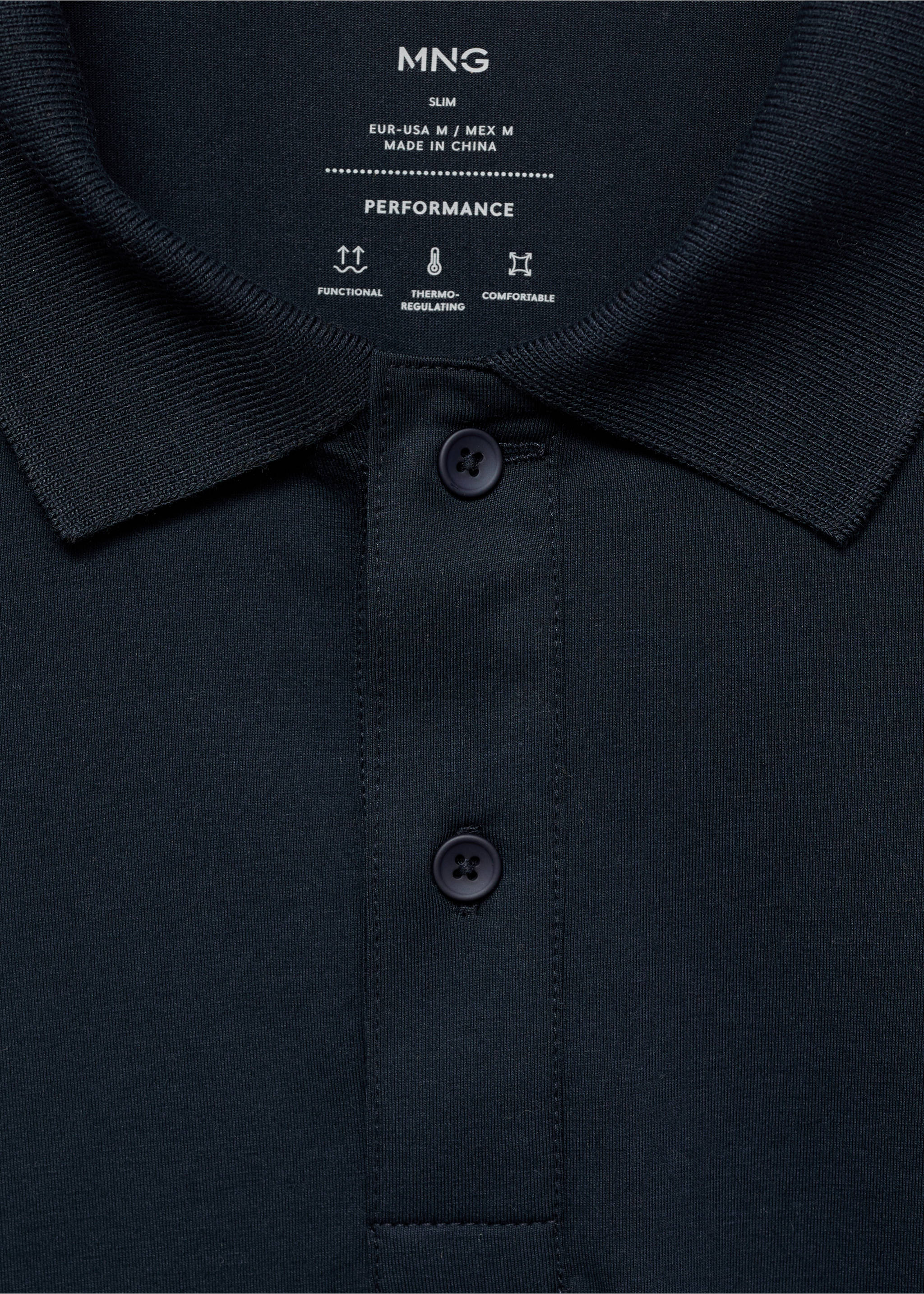 Slim-fit Thermolite® polo shirt - Details of the article 8, Navy. Ref: 17035977-00.