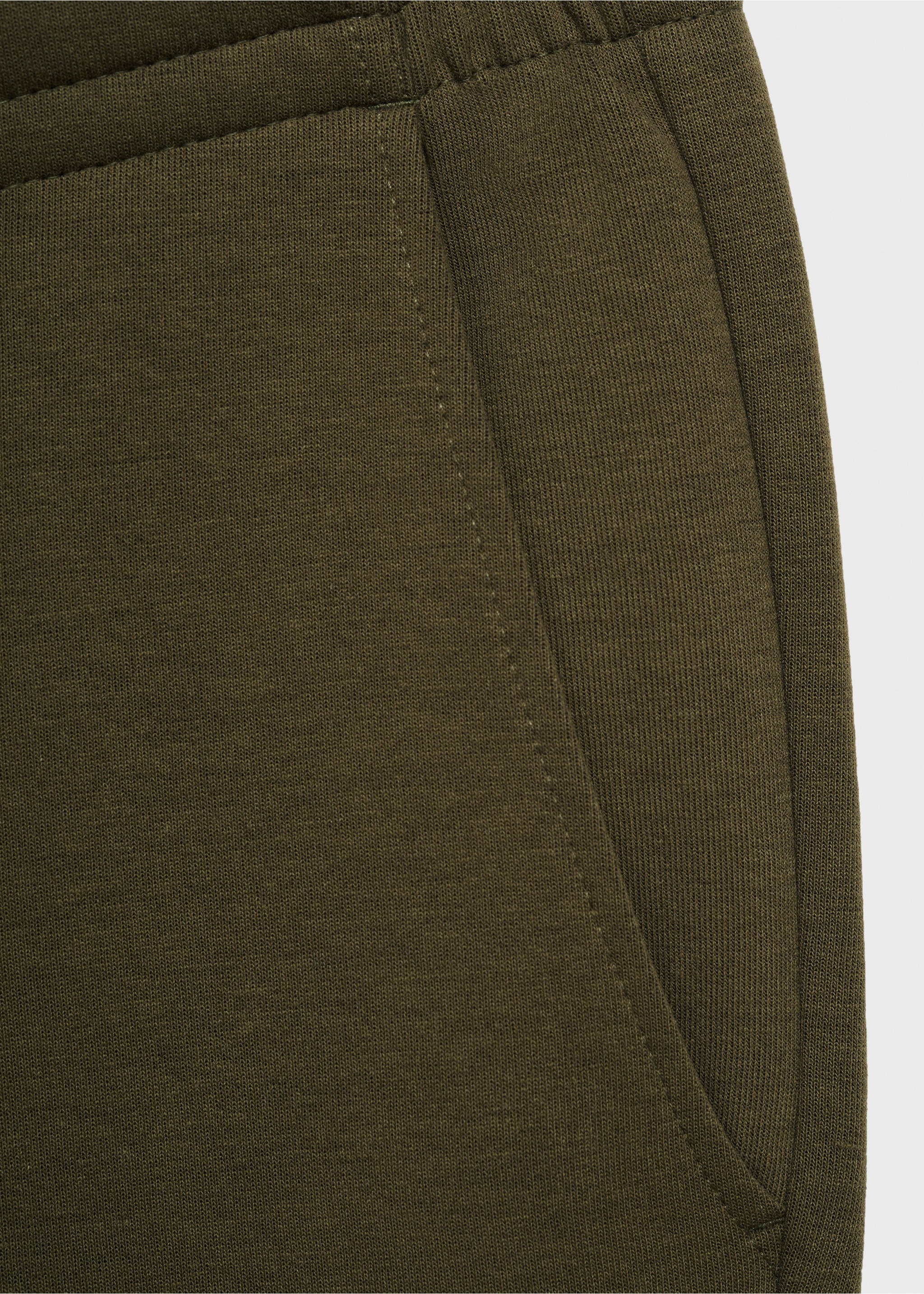 Joggerpants aus Baumwolle mit Stretchbund - Detail des Artikels 0, Olivengrün. Ref: 17035978-00.