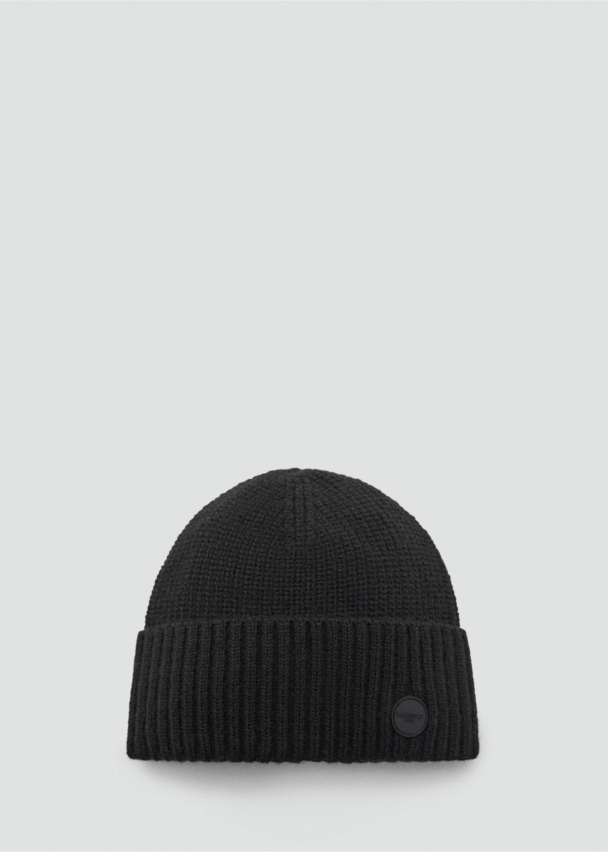 Knitted hat with turn-up - Article without model, Black. Ref: 17035982-00.