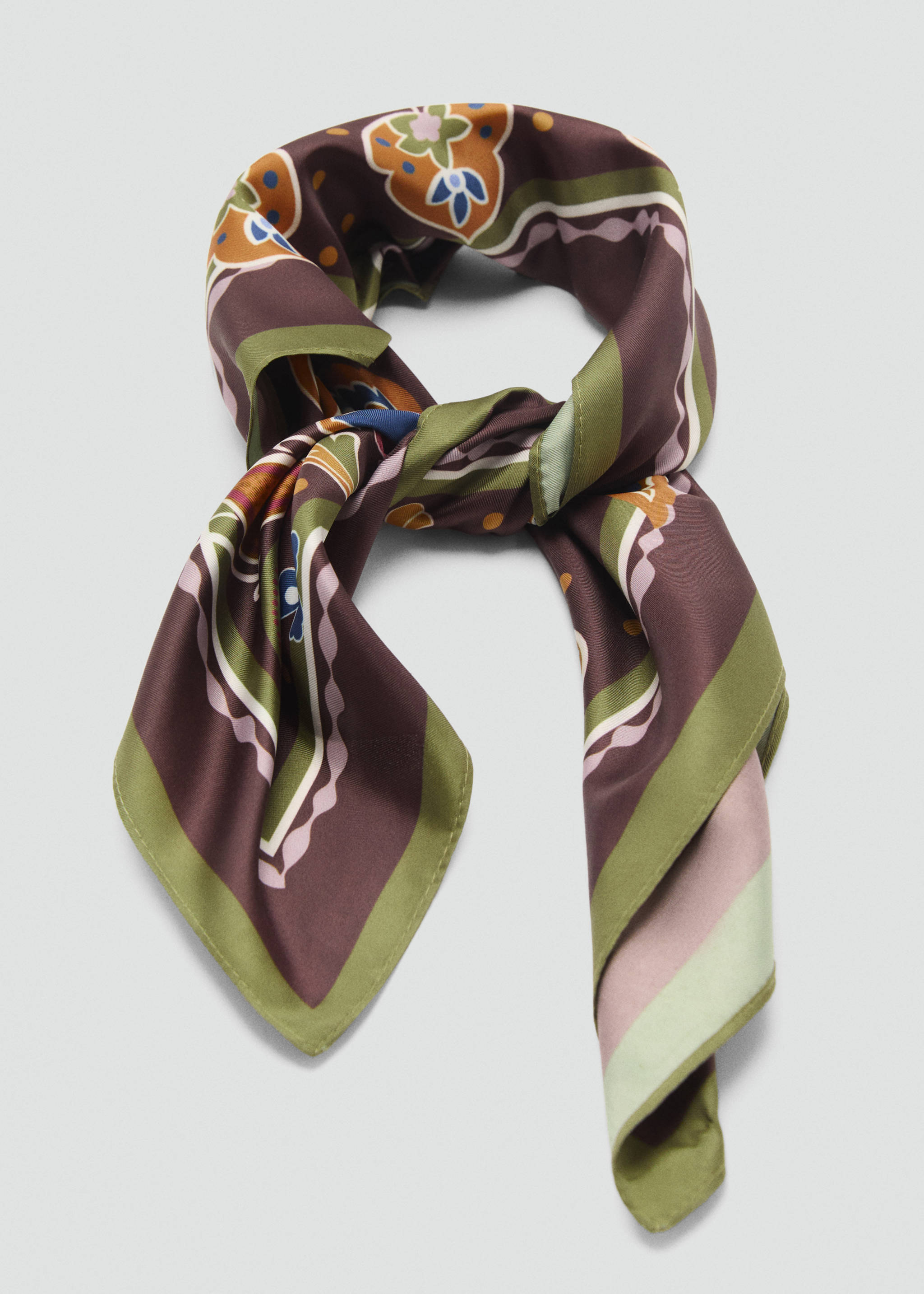 Paisley satin scarf - Details of the article 1