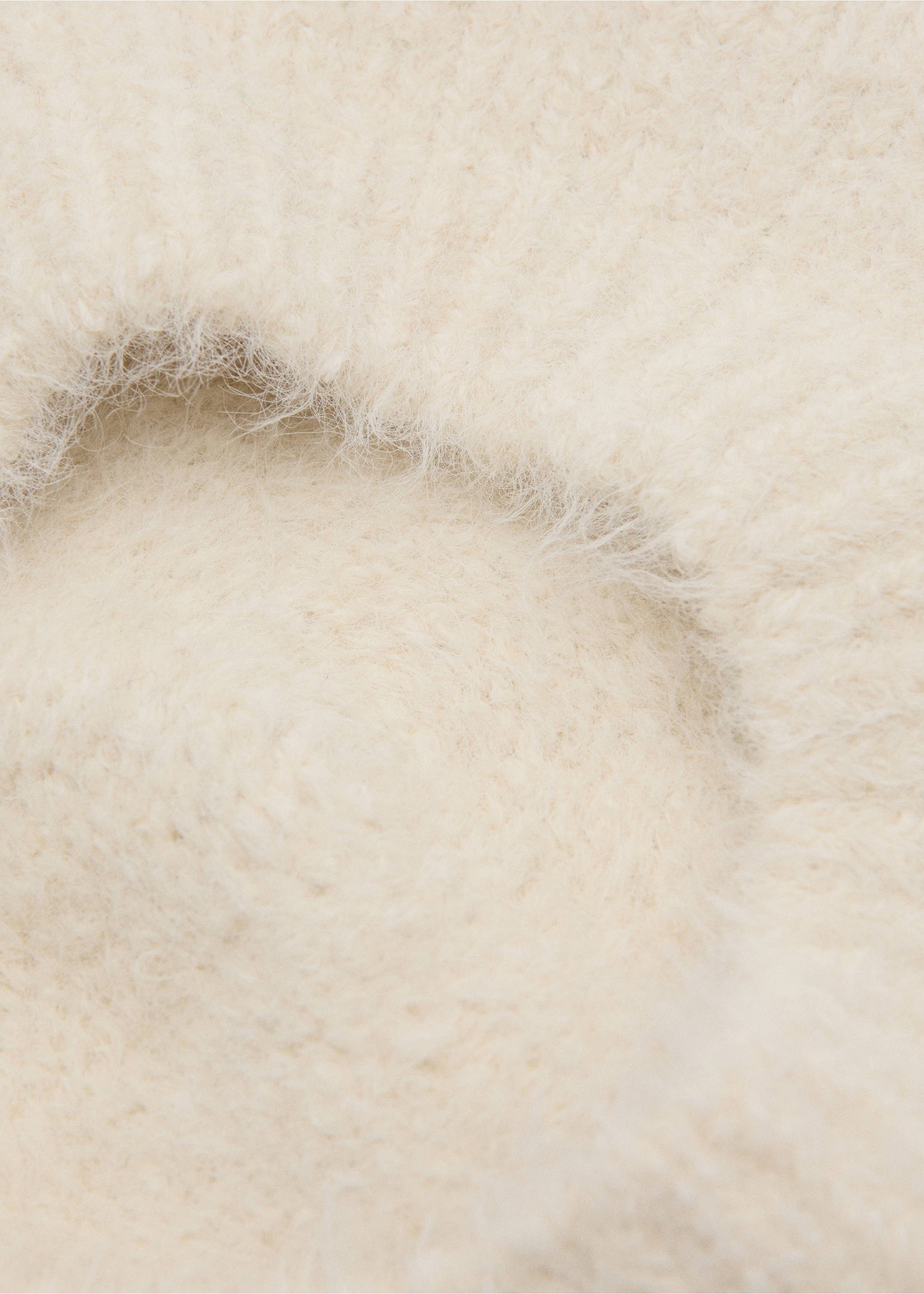 Wool-blend beret - Details of the article 1, Ecru. Ref: 17035990-00.