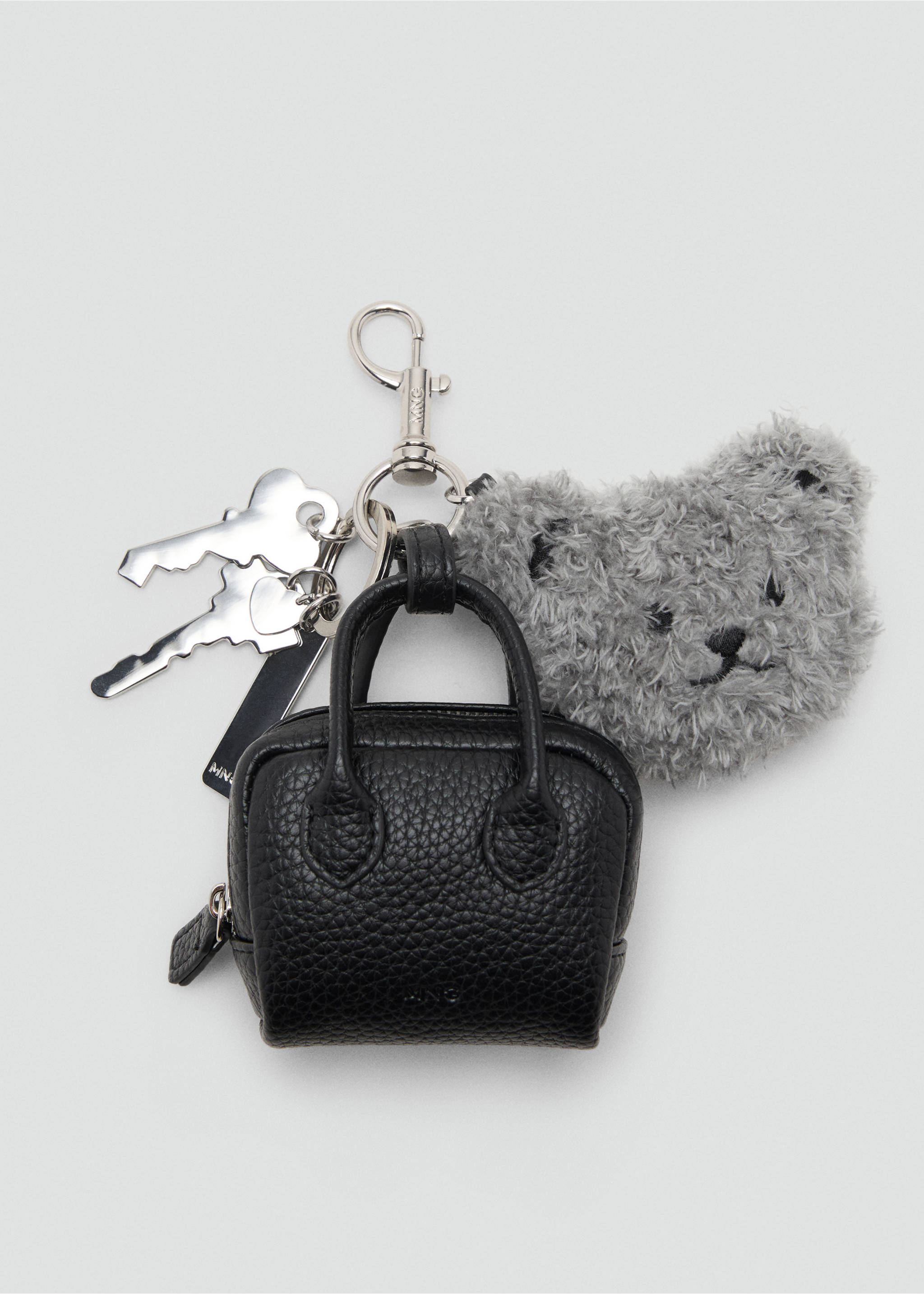 Multi-charm bear handbag keyring - Article without model, Grey. Ref: 17035998-00.