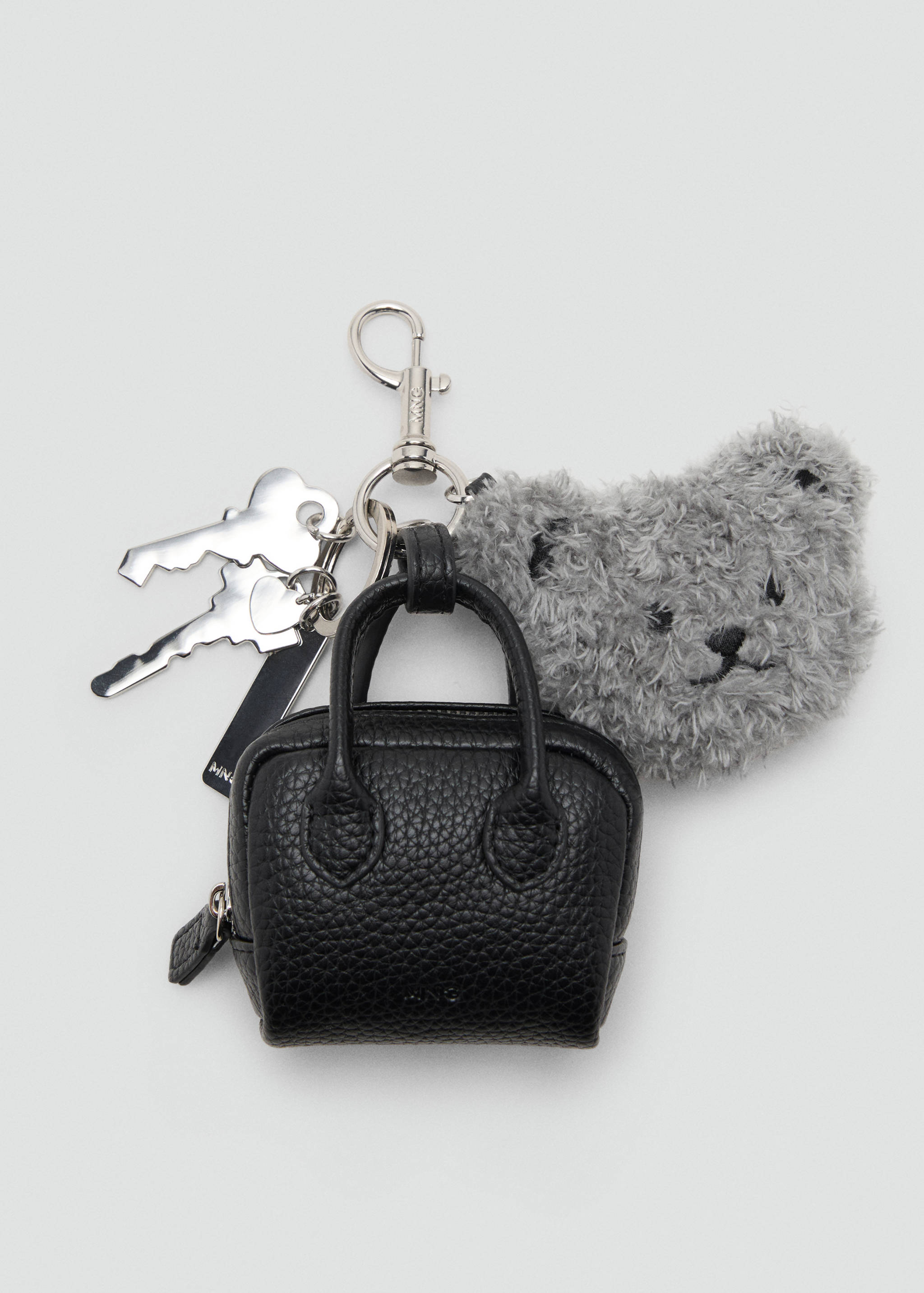 Multi-charm bear handbag keyring - Article without model