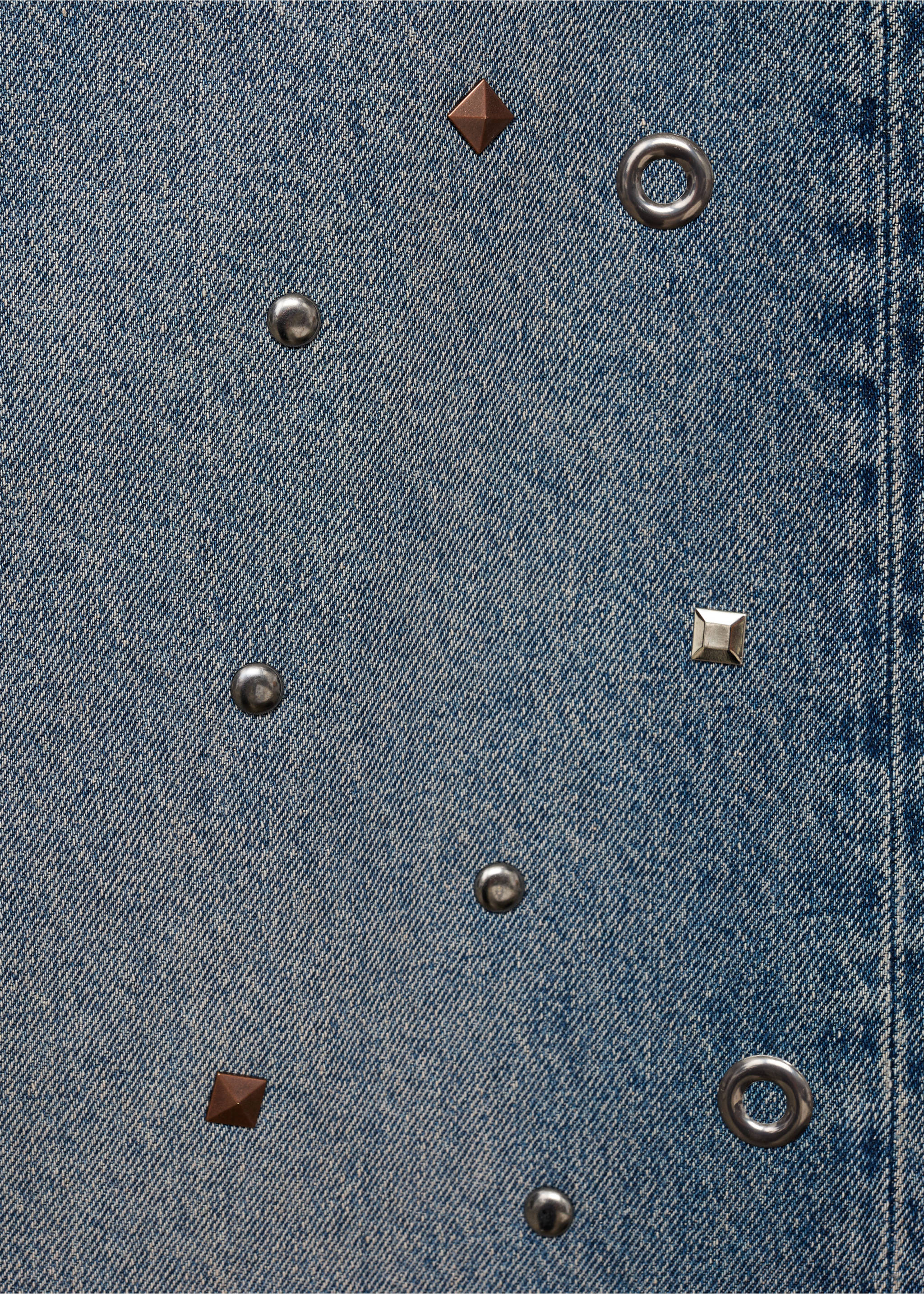 Straight-leg jeans with eyelets - Details of the article 0, Dark Vintage Blue. Ref: 17036005-00.