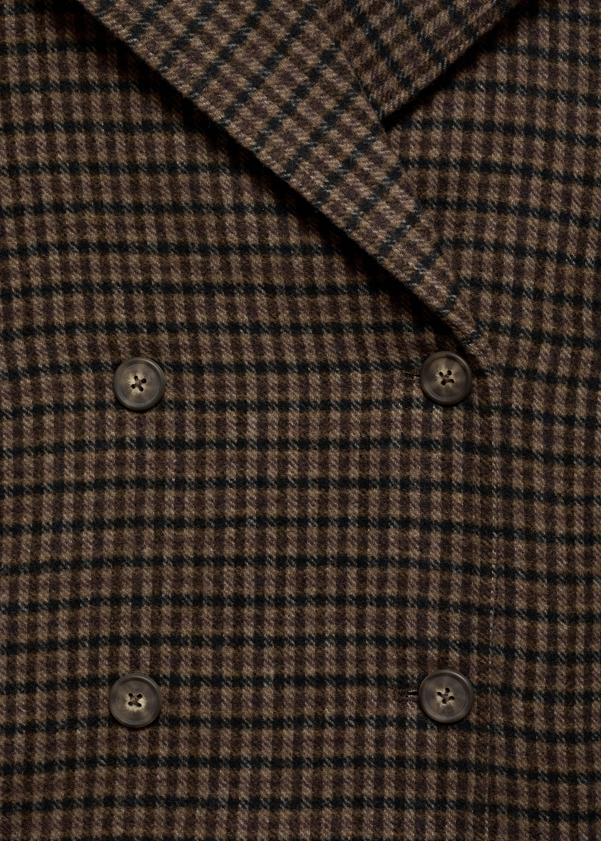 Checked wool-blend coat - Details of the article 0