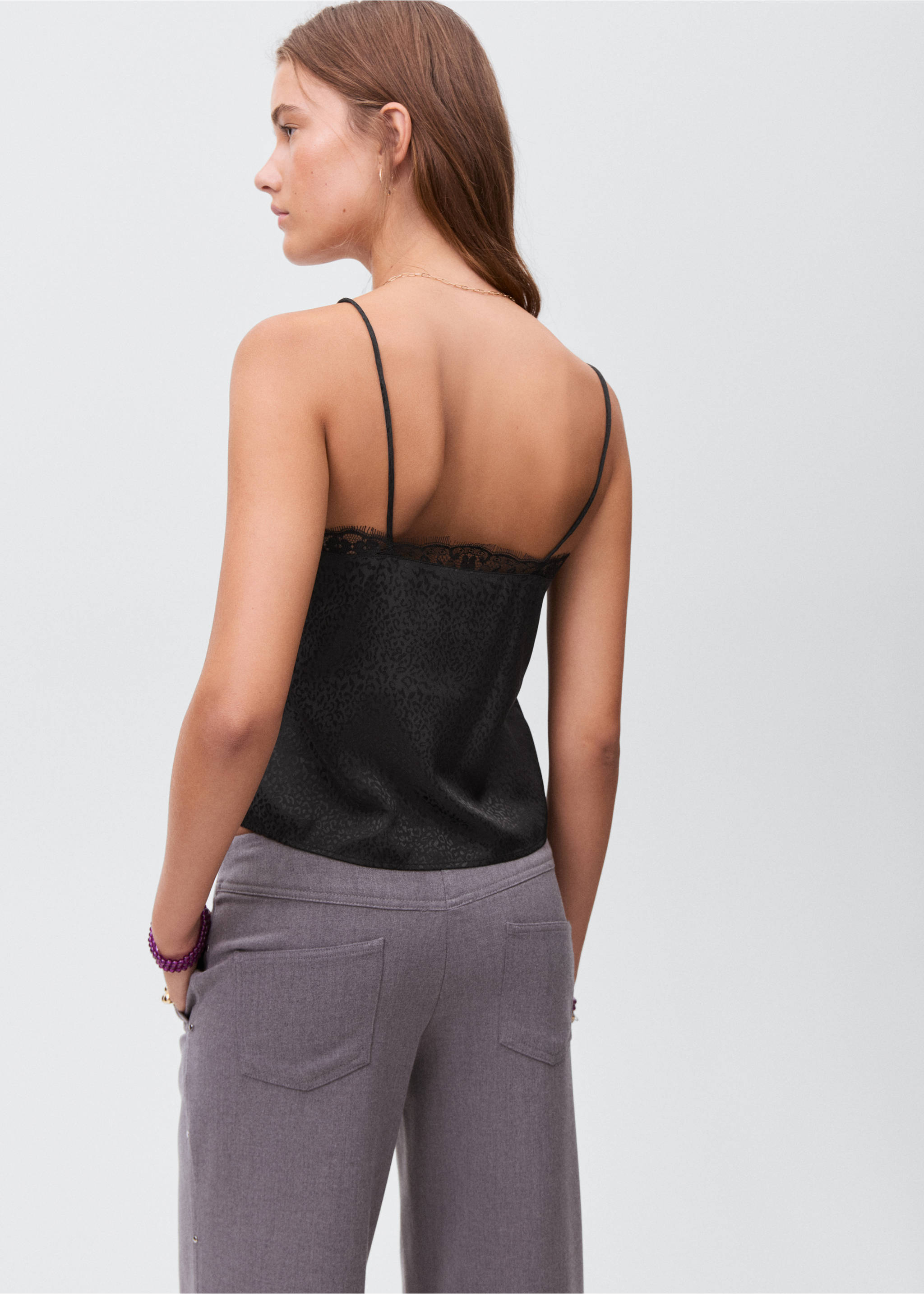 Top lingerie léopard - Verso de l’article, Noir. Ref: 17036332-00.