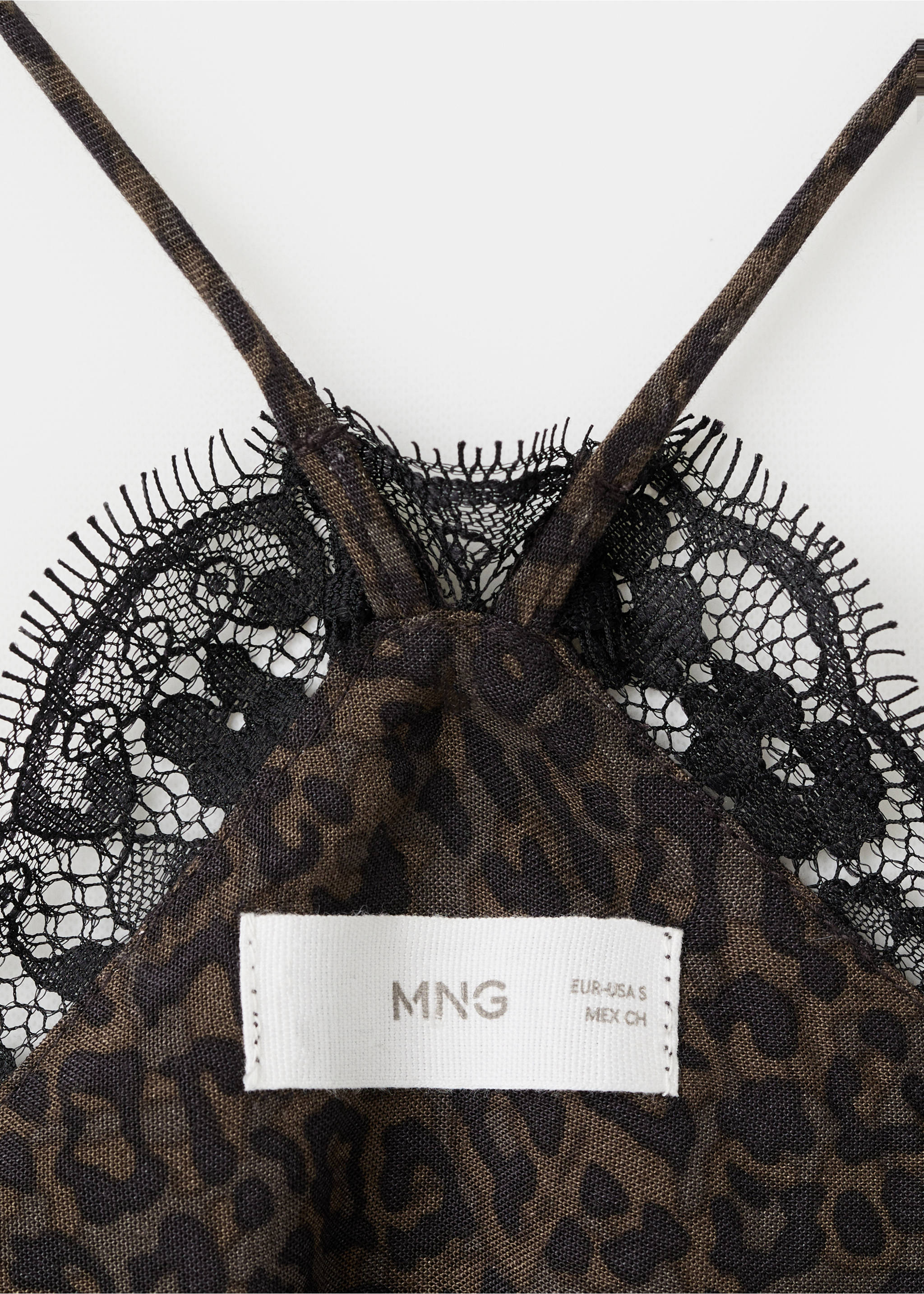 Leopard-print lace top - Details of the article 0, Brown. Ref: 17036333-00.