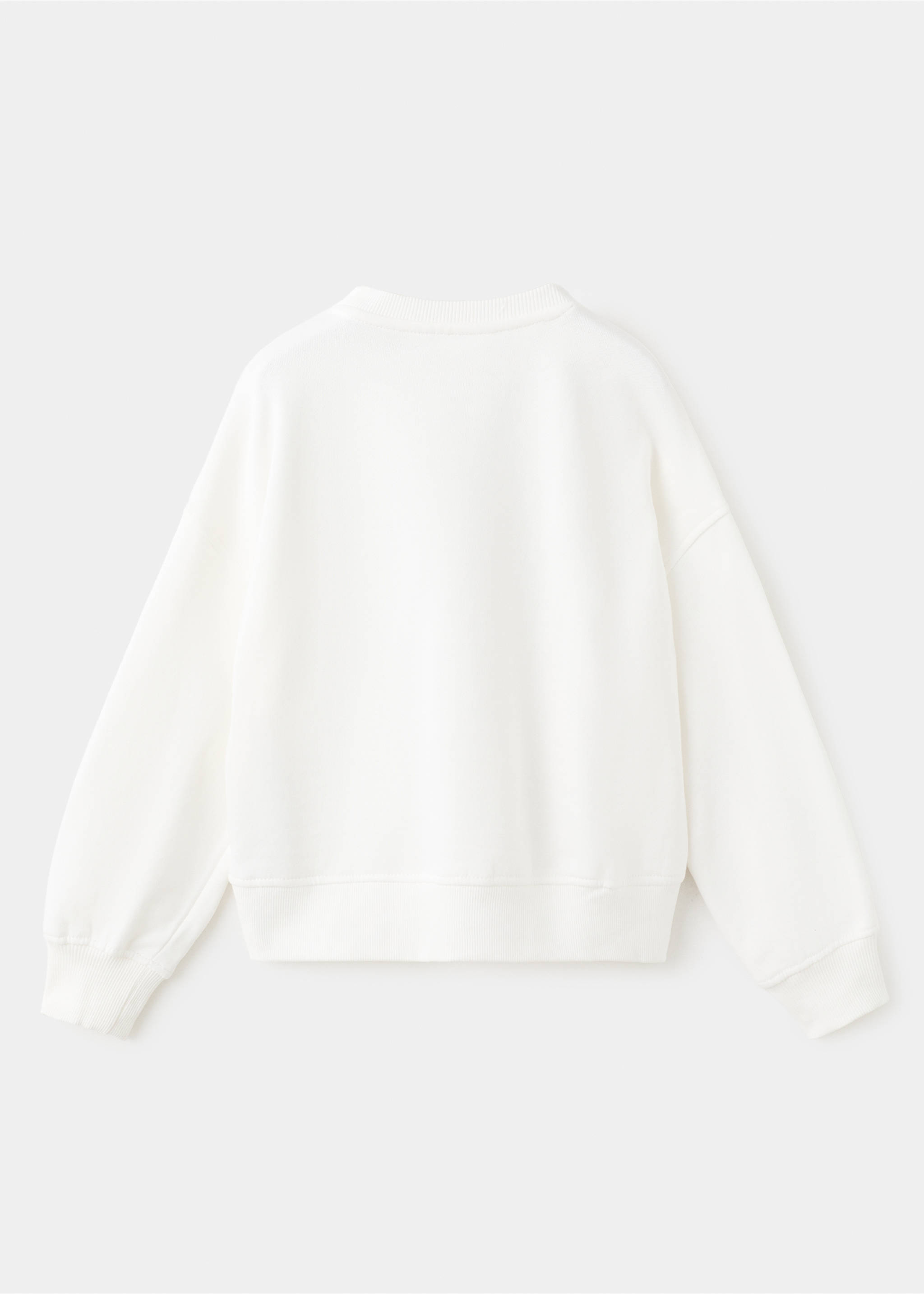 Sweat-shirt coton imprimé - Verso de l’article, Blanc cassé. Ref: 17036343-00.