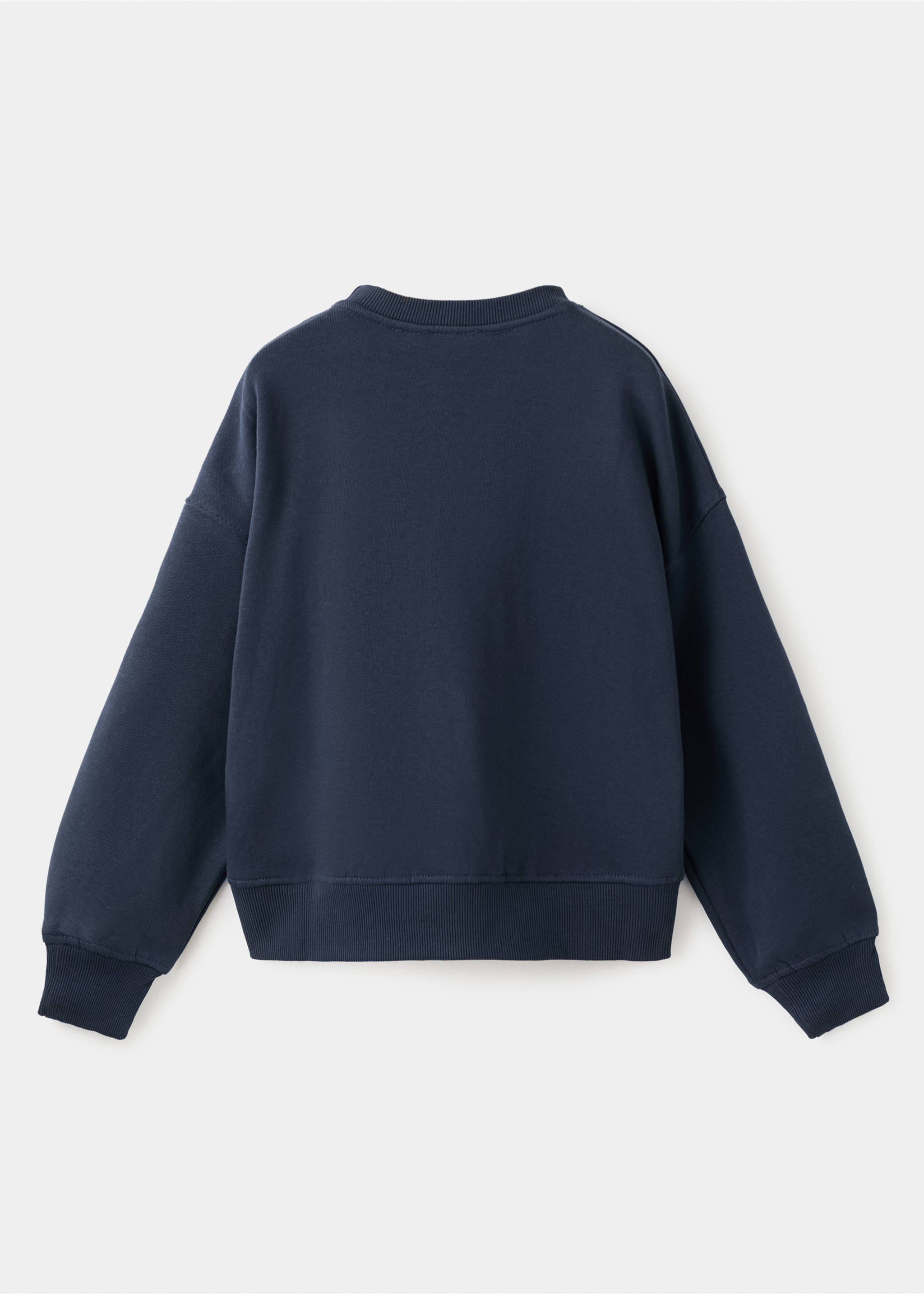 Sweat-shirt coton imprimé - Verso de l’article, Bleu marine foncé. Ref: 17036343-00.