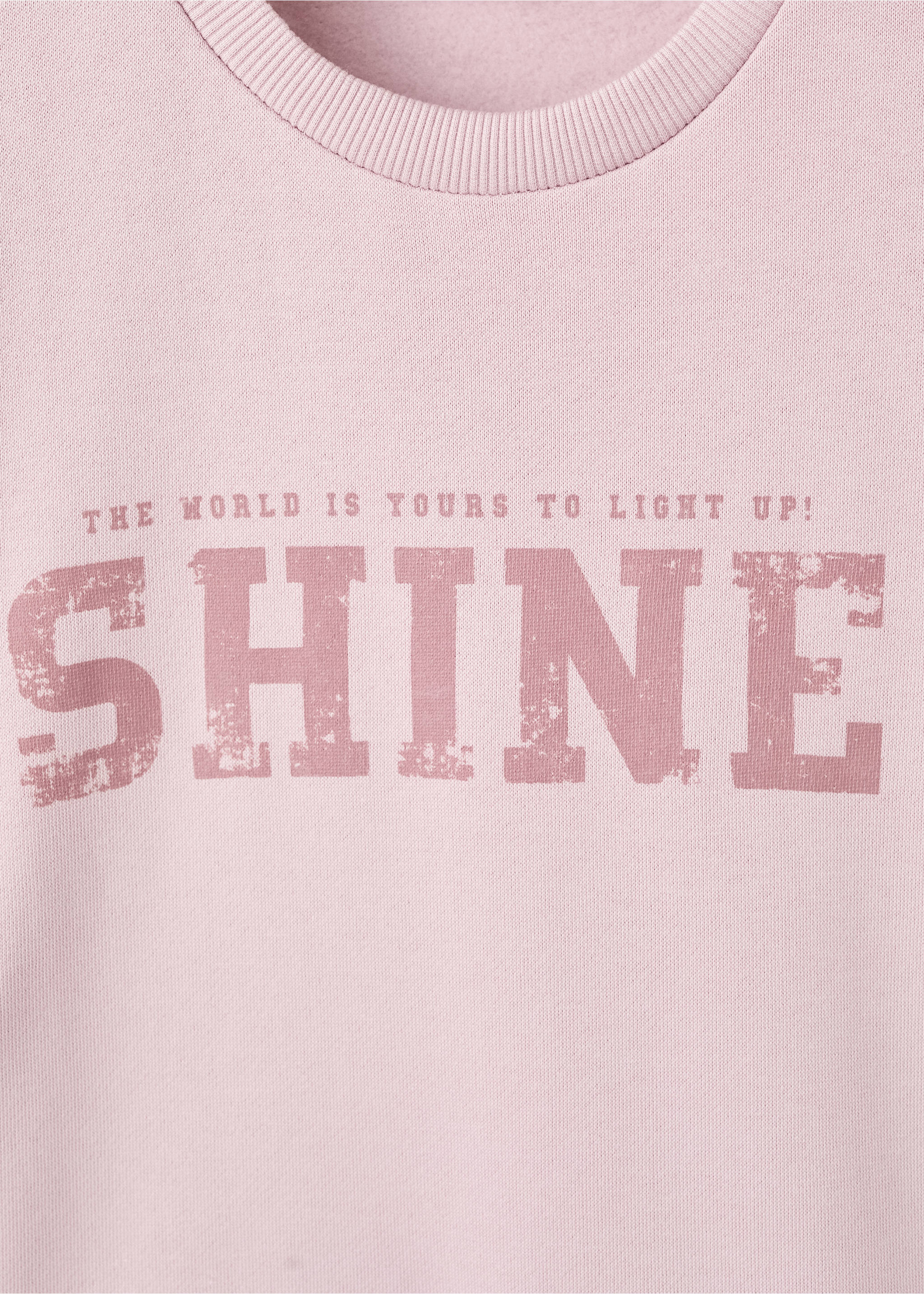 Printed cotton sweatshirt - Details of the article 8, Pink. Ref: 17036343-00.