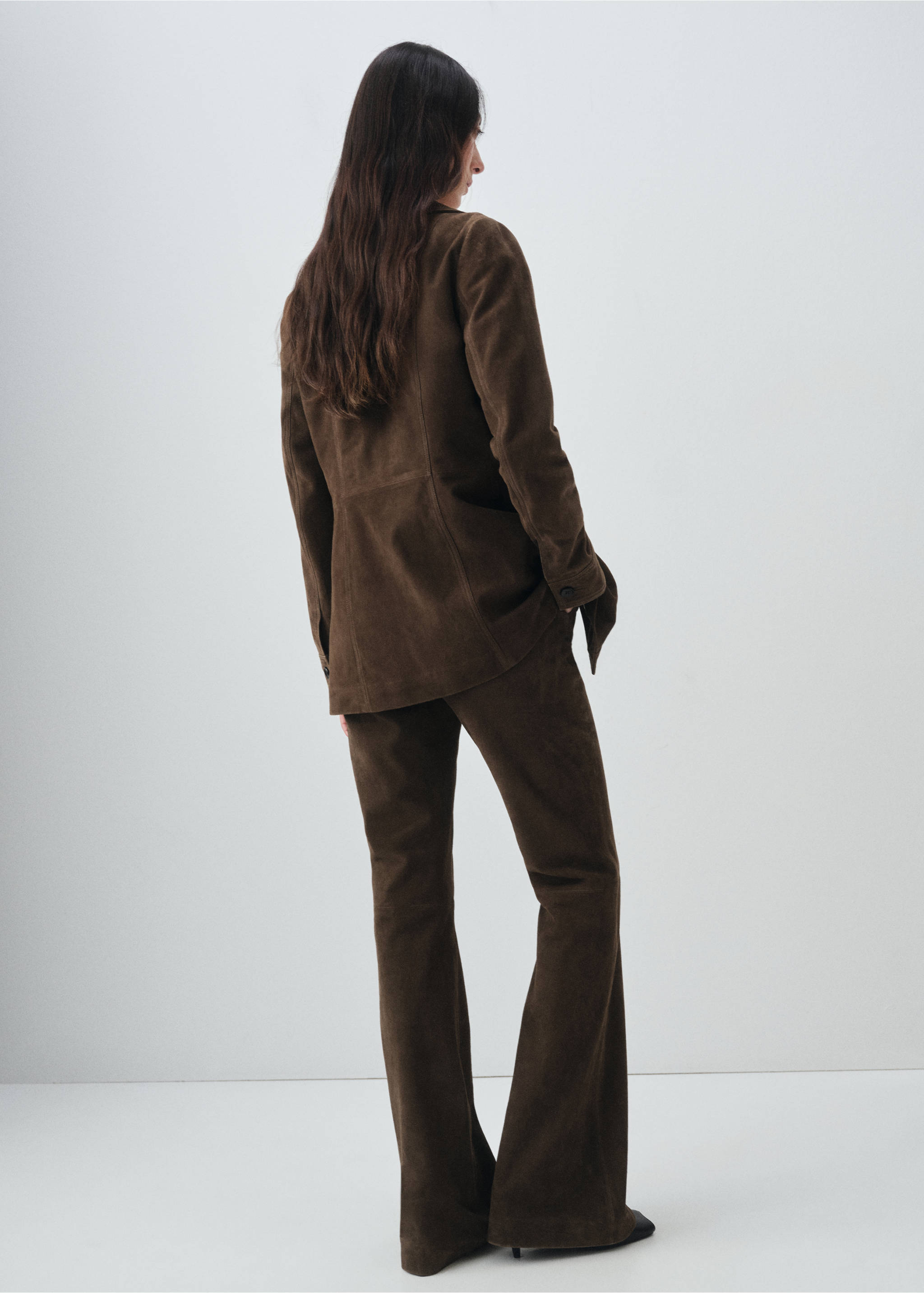 100% suede jacket with pockets - Reverse of the article, Khaki. Ref: 17036345-00.