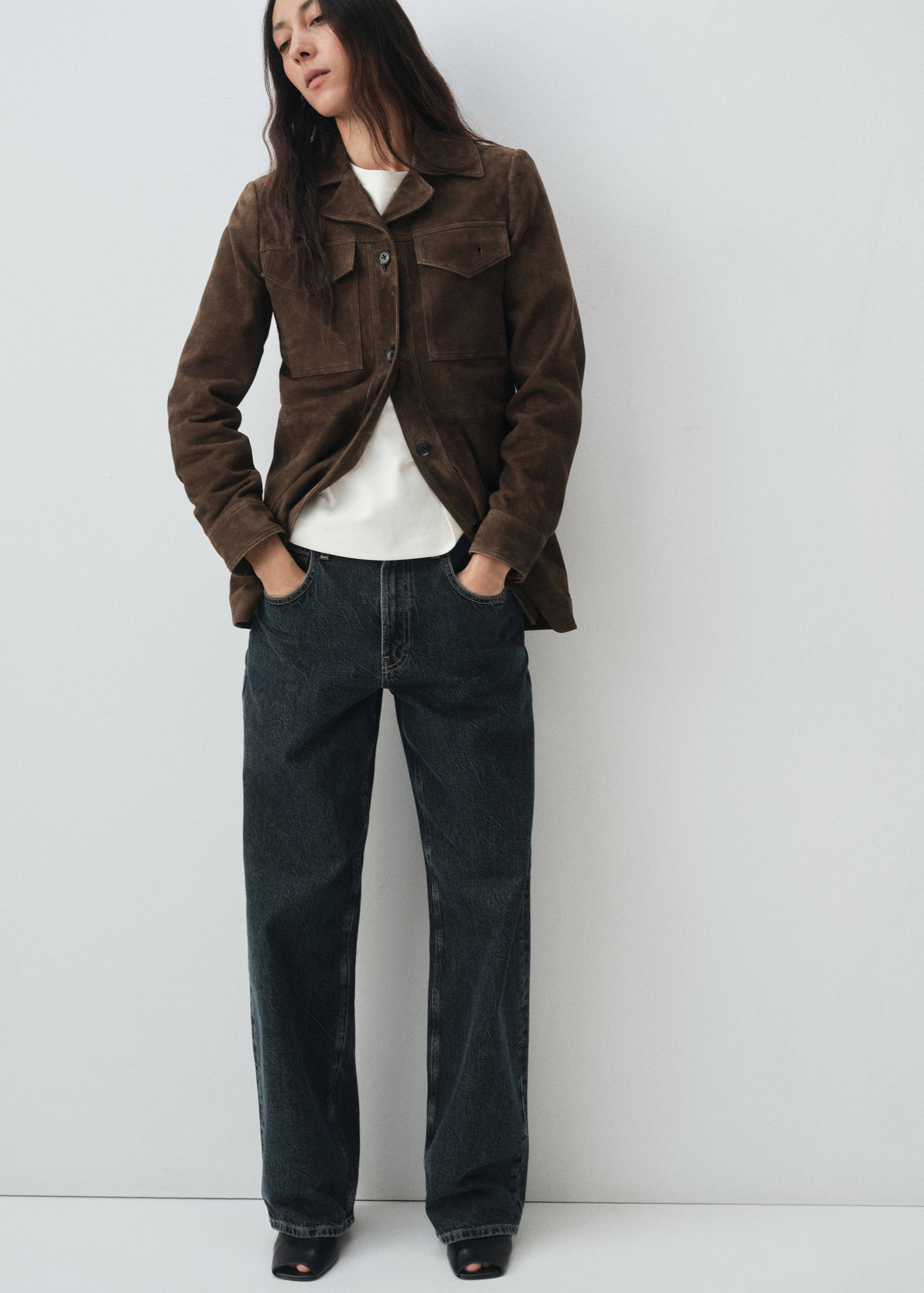 100% suede jacket with pockets - Details of the article 2